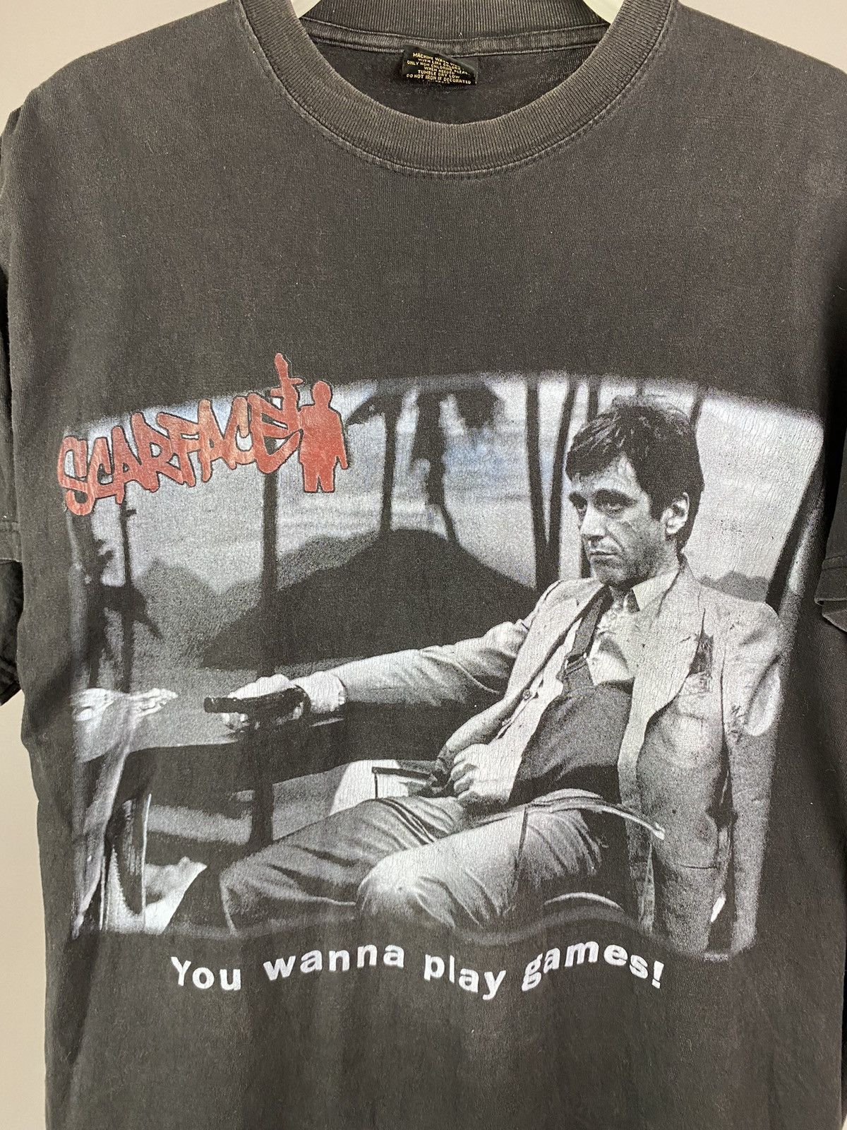 Band Tees × Vintage Scarface Graphic Tee – “You Wanna Play Games!” Size US L / EU 52-54 / 3 - 2 Thumbnail