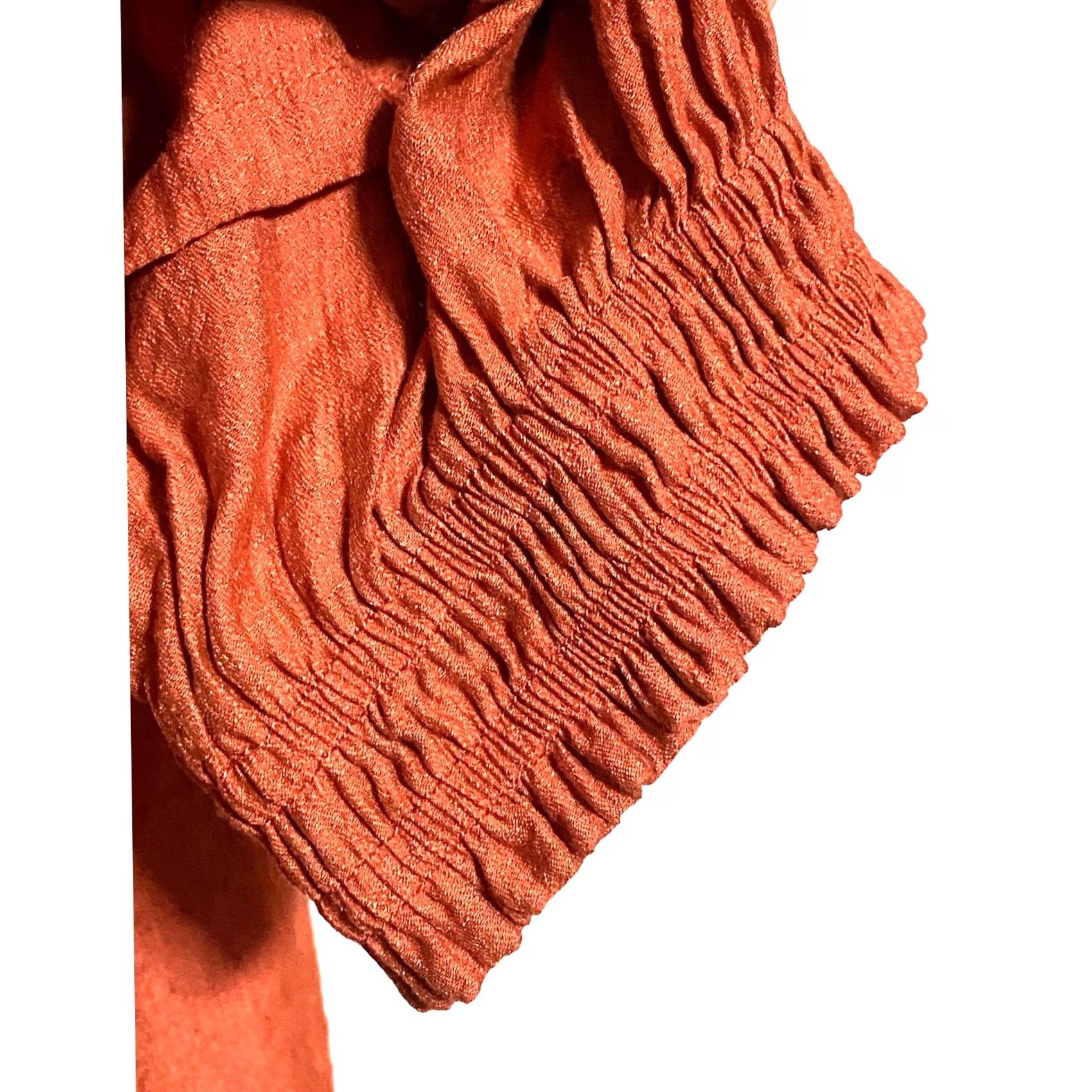 Vintage THML Blouse Womens S Orange Tassel Tie Neck Boho Hippie Peasant Flowy Earthy Size S / US 4 / IT 40 - 5 Thumbnail