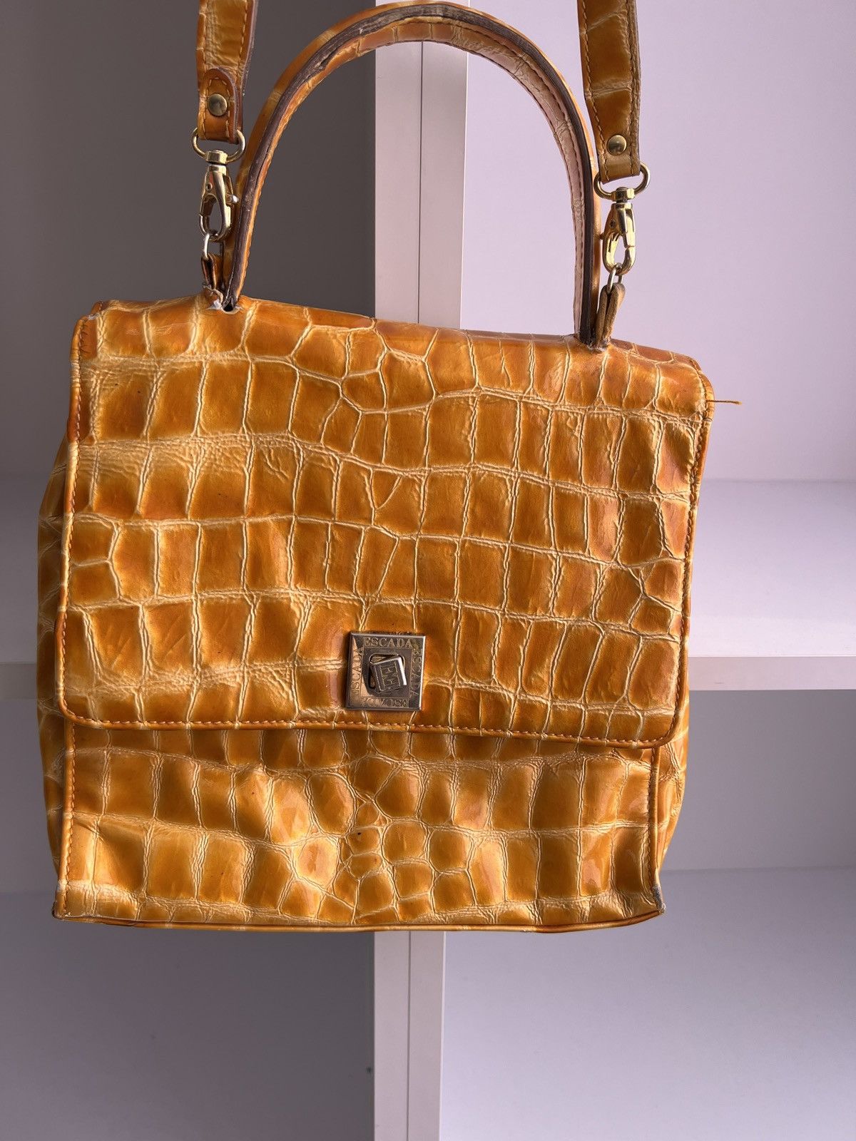 Designer × Escada × Vintage Vintage ESCADA Shoulder Bag Crocodile Pattern Leather Size ONE SIZE - 6 Thumbnail