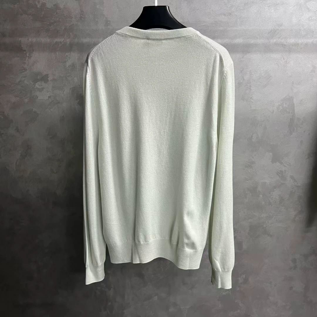 Dior dior white logo embroidered long sleeve sweater Size US XL / EU 56 / 4 - 5 Thumbnail