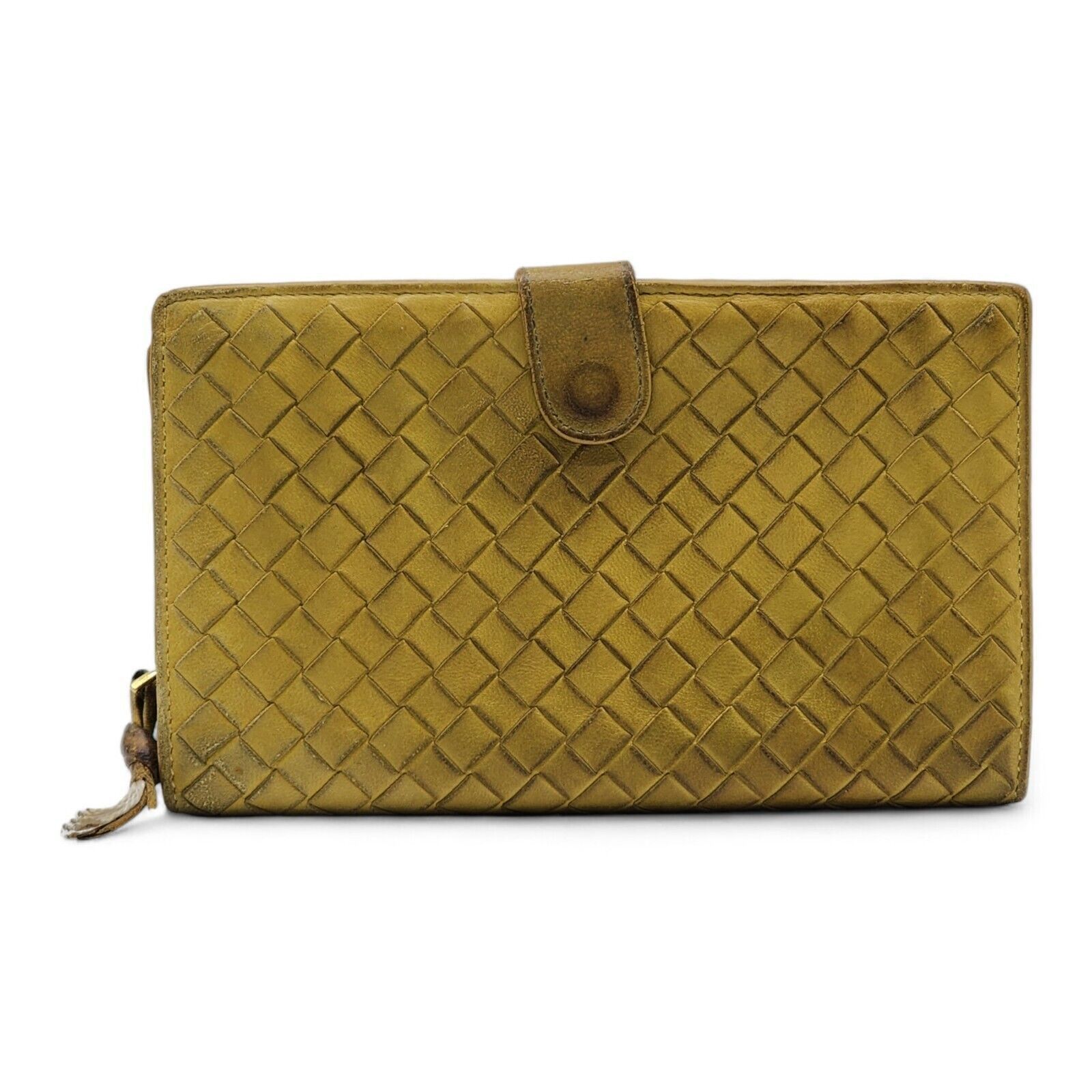 Bottega Veneta Intrecciato Woven Leather Continental Wallet Yellow Size ONE SIZE - 1 Thumbnail