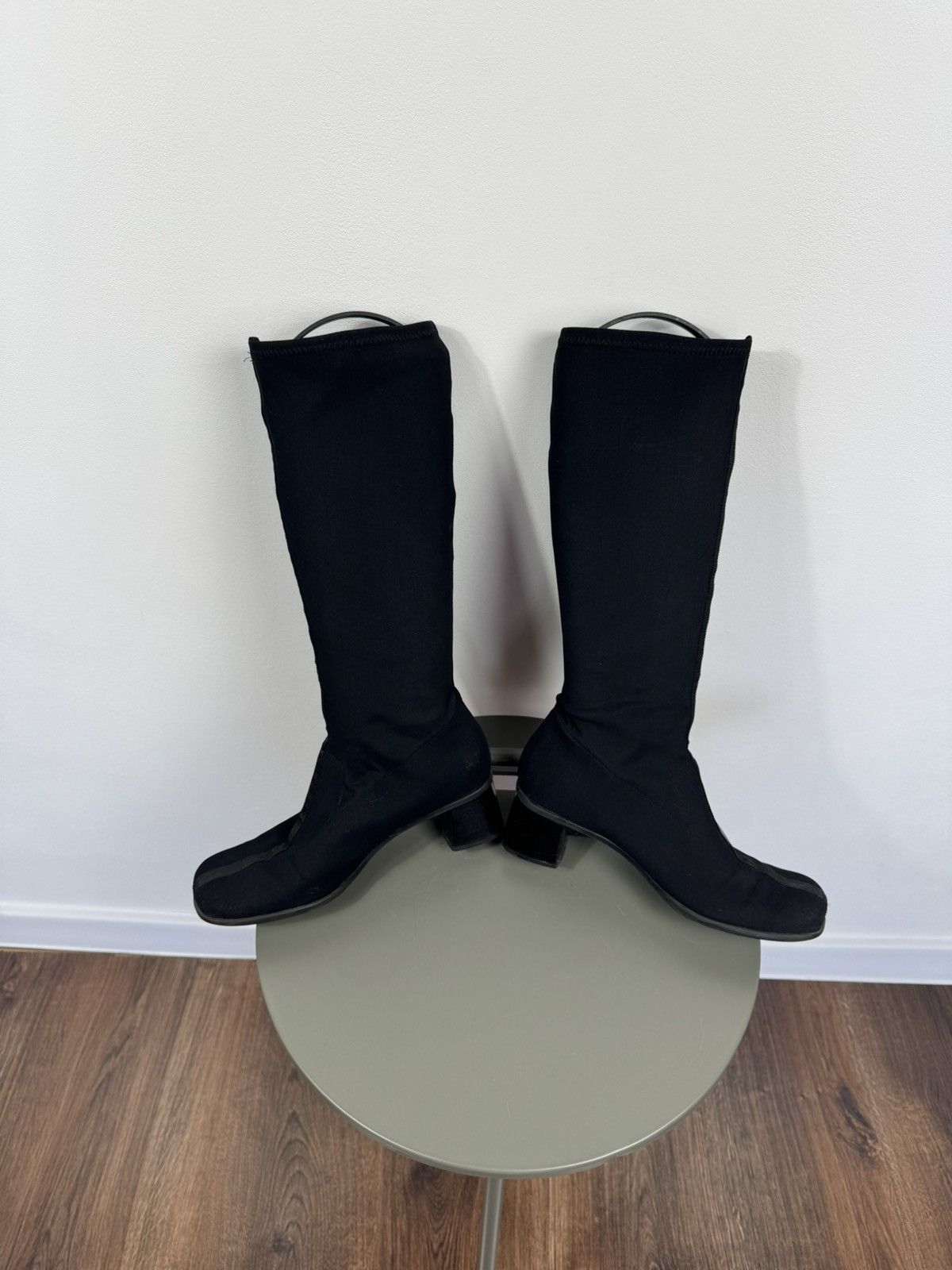 Other Vintage Gore Tex Black Stretch Knee High Boots Block Heel 39 Size US 8 / IT 38 - 9 Thumbnail