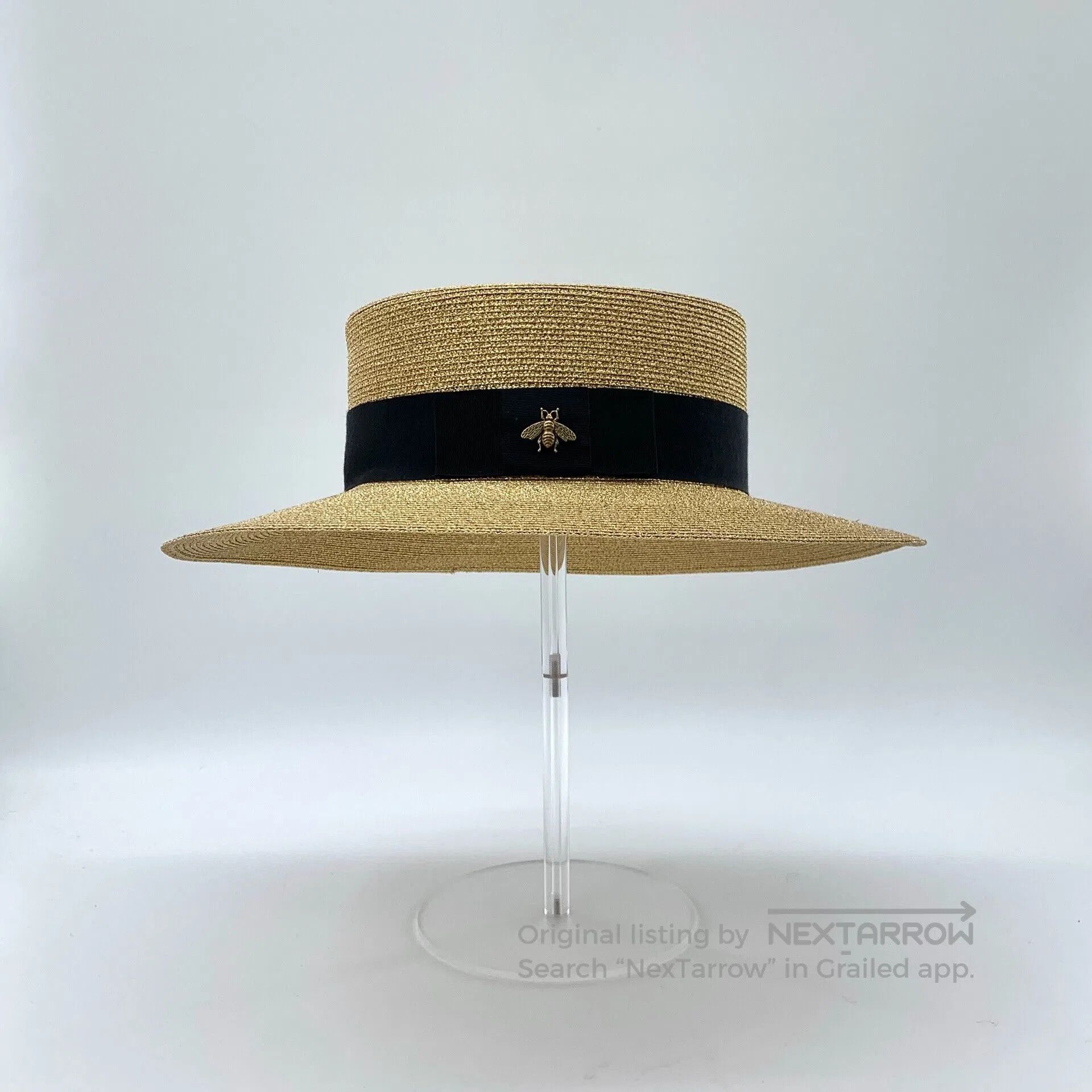 Gucci Gucci Gold Bee Woven Bucket Hat. Size ONE SIZE - 1 Thumbnail