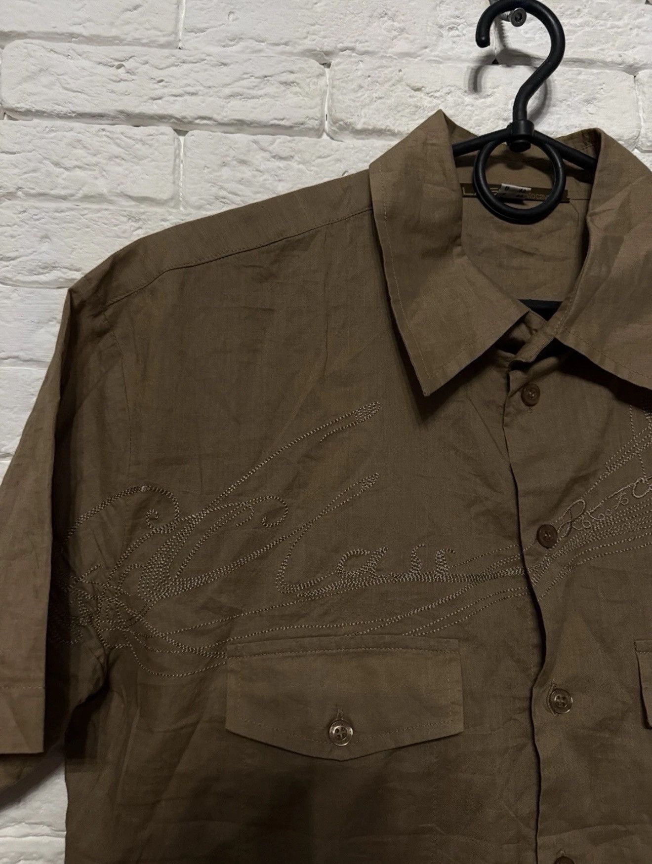 Cavalli Class Vintage Class Roberto Cavalli Shirt Huge Logo Chameleon Y2K Size US L / EU 52-54 / 3 - 3 Thumbnail