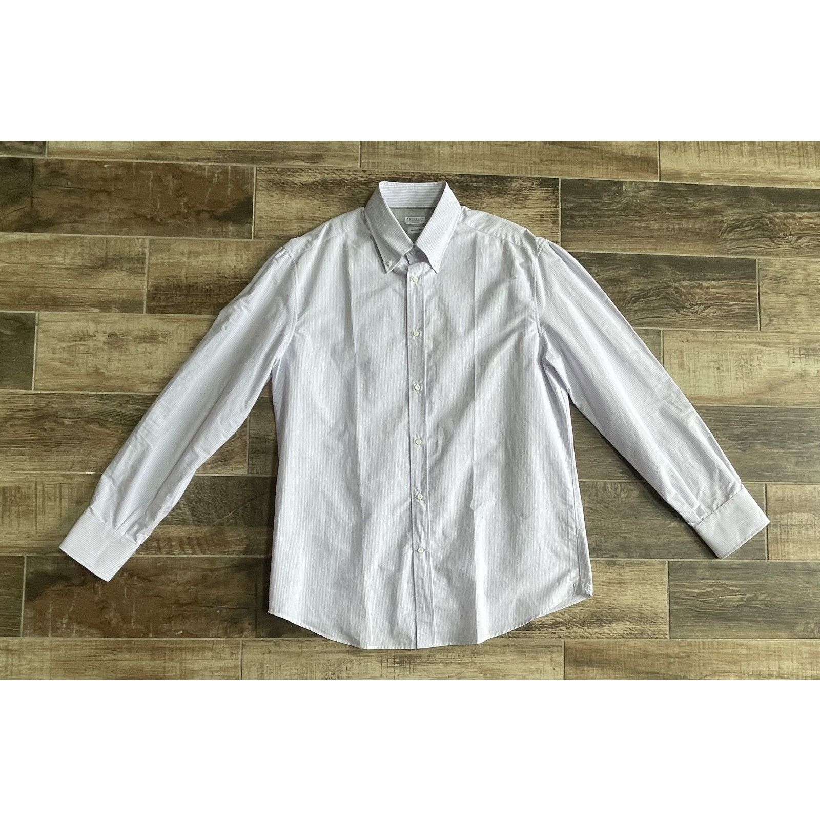 Brunello Cucinelli $950 NWT Brunello Cucinelli Blue Stripe Dress Shirt XXXL Size US XXL / EU 58 / 5 - 1 Thumbnail