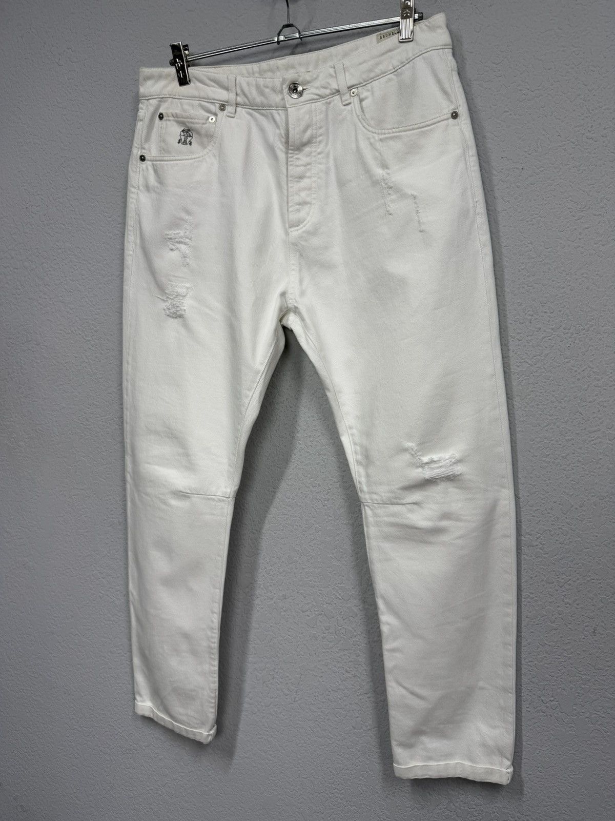 Brunello Cucinelli Vintage Brunello Cucinelli Jeans Distressed Ripped Italy Size US 33 - 3 Thumbnail