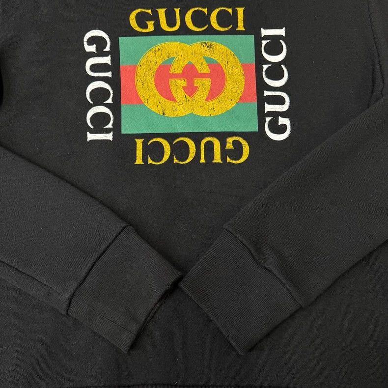 Gucci Gucci Black old rivet embroidered sweatshirt Size US M / EU 48-50 / 2 - 2 Thumbnail
