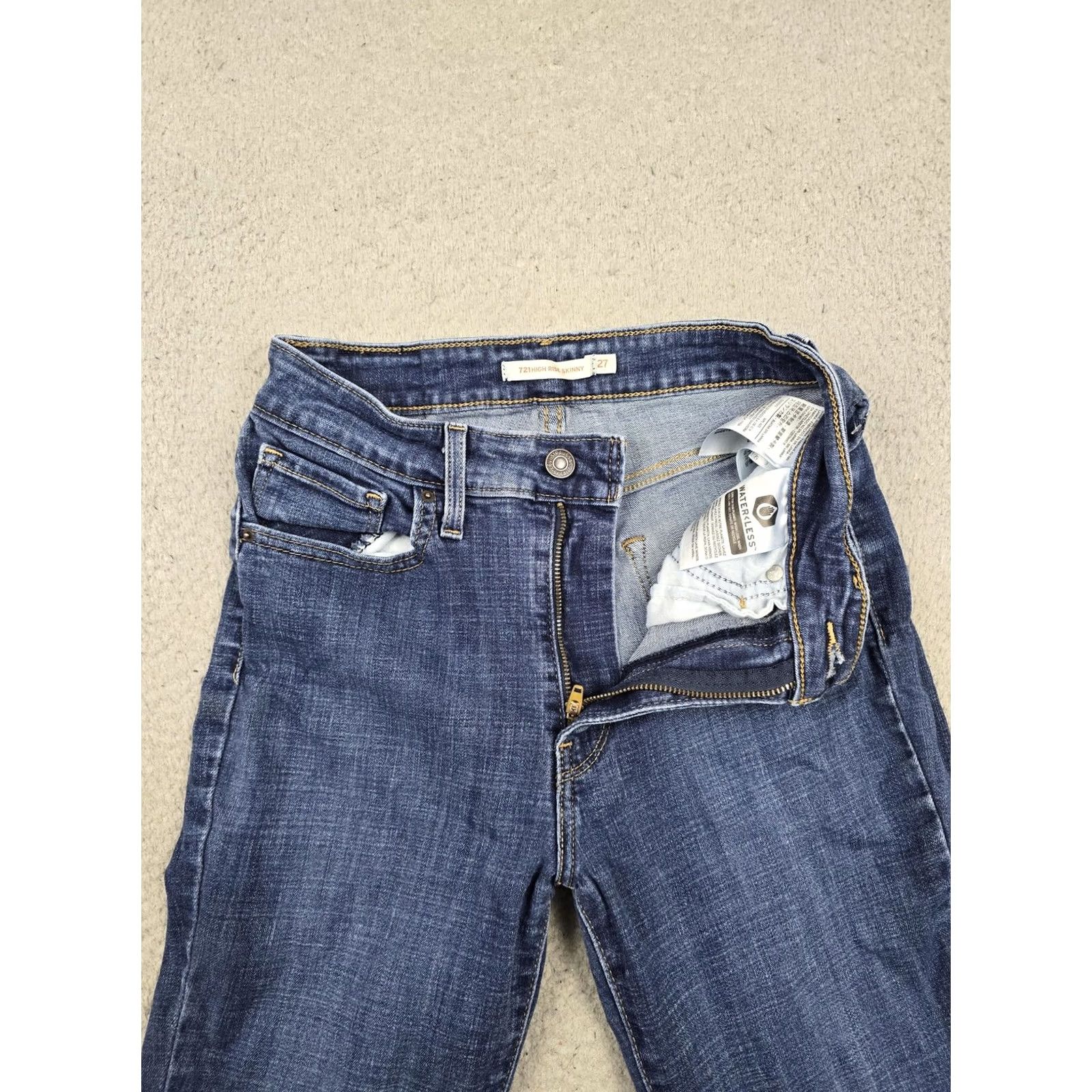 Levi's Levi's 721 High Rise Skinny Jeans Womens 27 Blue Medium Wash Stretch Denim Jeans Size 27 W27 L30 Size 27" / US 4 / IT 40 - 2 Thumbnail
