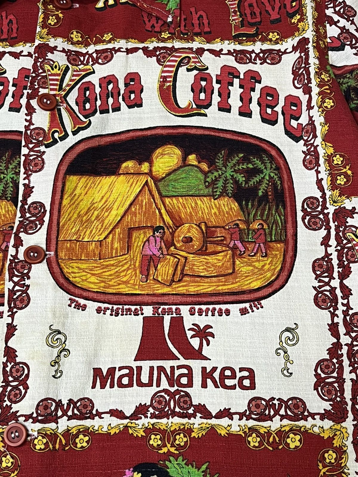 Vintage VTG HAWAII MAUNA KEA CONA COFFEE BARKCLOTH BUTTON UPS SHIRT Size US L / EU 52-54 / 3 - 8 Thumbnail