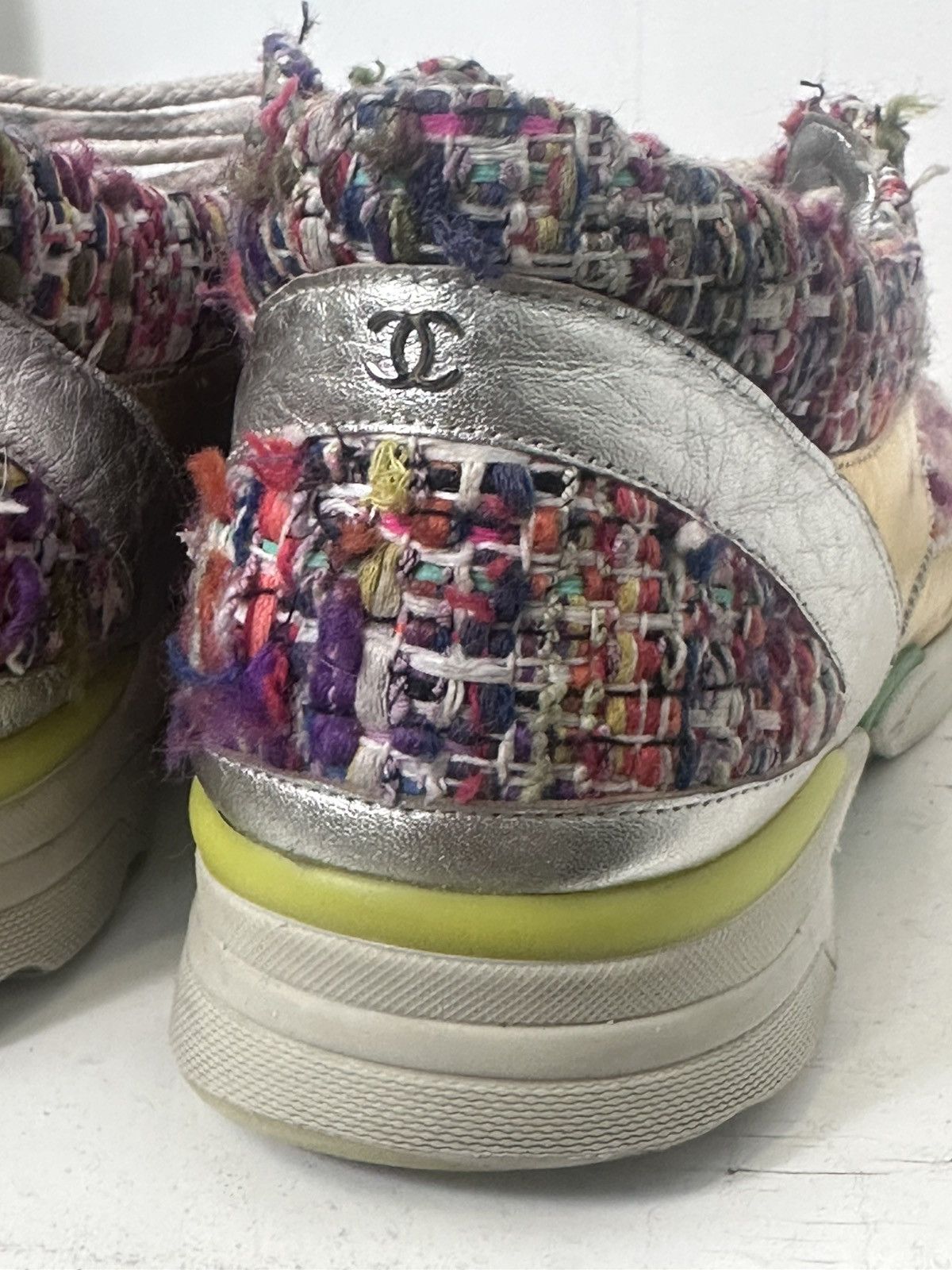 Chanel Tweed Lambskin Runway Sneakers - RAINBOW TWEED Size US 9 / EU 42 - 9 Thumbnail