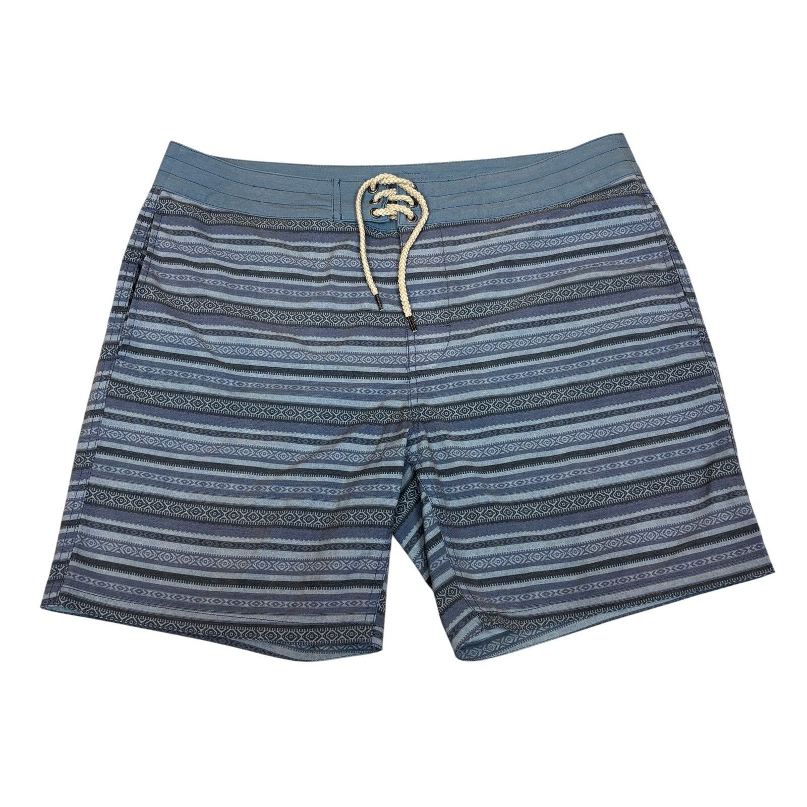 Faherty Faherty Classic 7" Board Short Blue Falls Ikat Men's 35 Surf Size US 35 - 1 Thumbnail