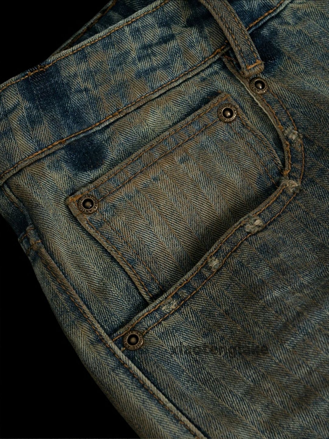 Jean × Vintage dirty mud washed faded bootcut stain punk grunge jeans Size US 32 / EU 48 - 10 Thumbnail