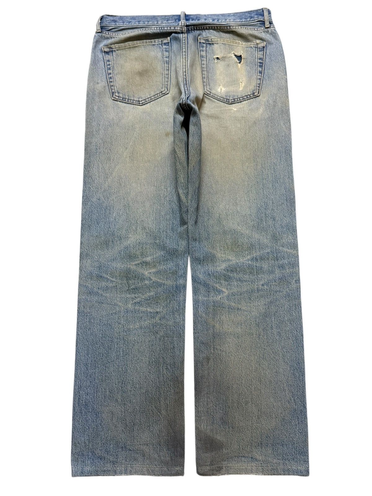 Uniqlo Vintage Y2K Japanese Uniqlo Mud Wash Distressed Straight Leg Size US 32 / EU 48 - 2 Thumbnail