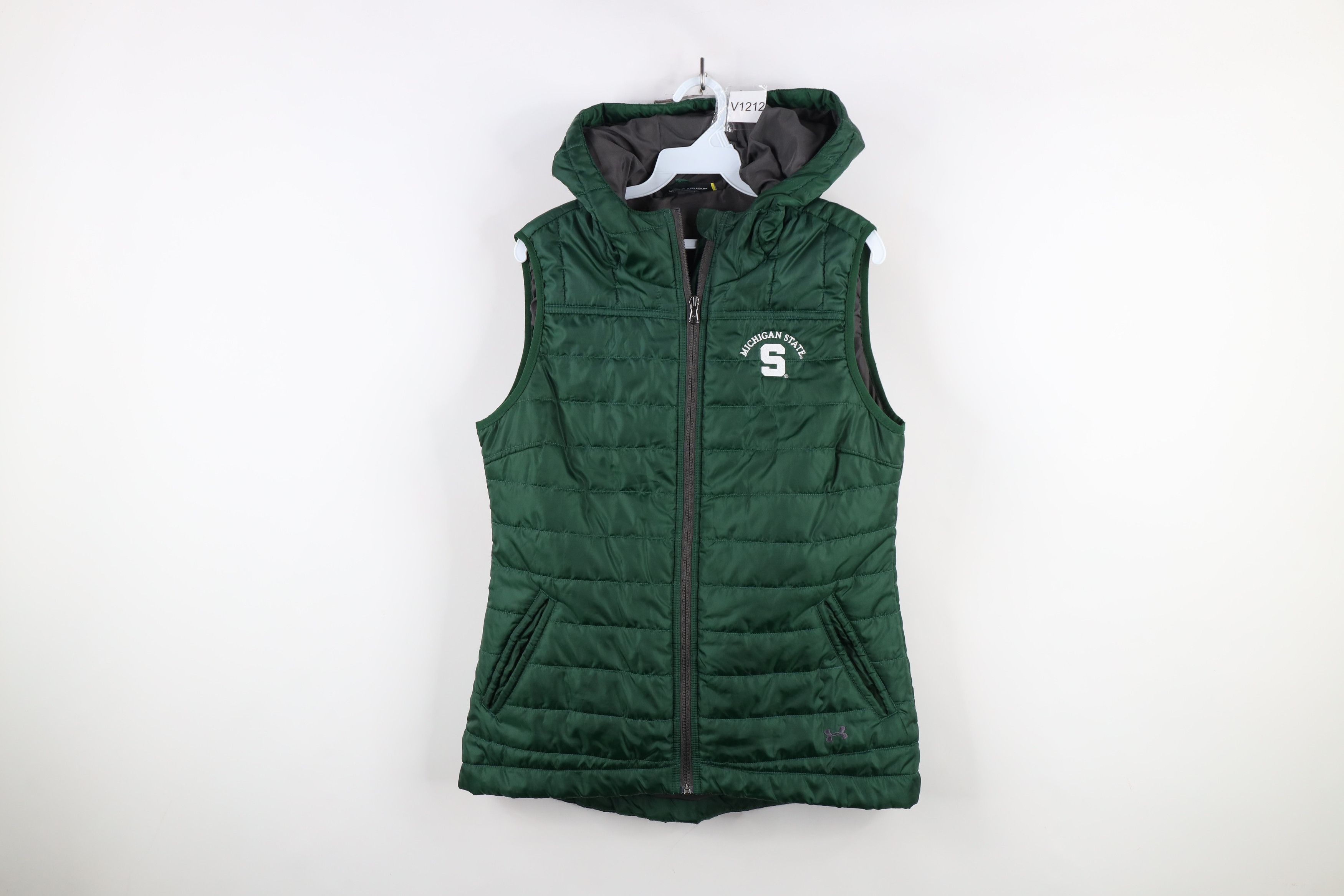 Under Armour × Vintage Under Armour Michigan State University Puffer Vest Jacket Size L / US 10 / IT 46 - 1 Thumbnail