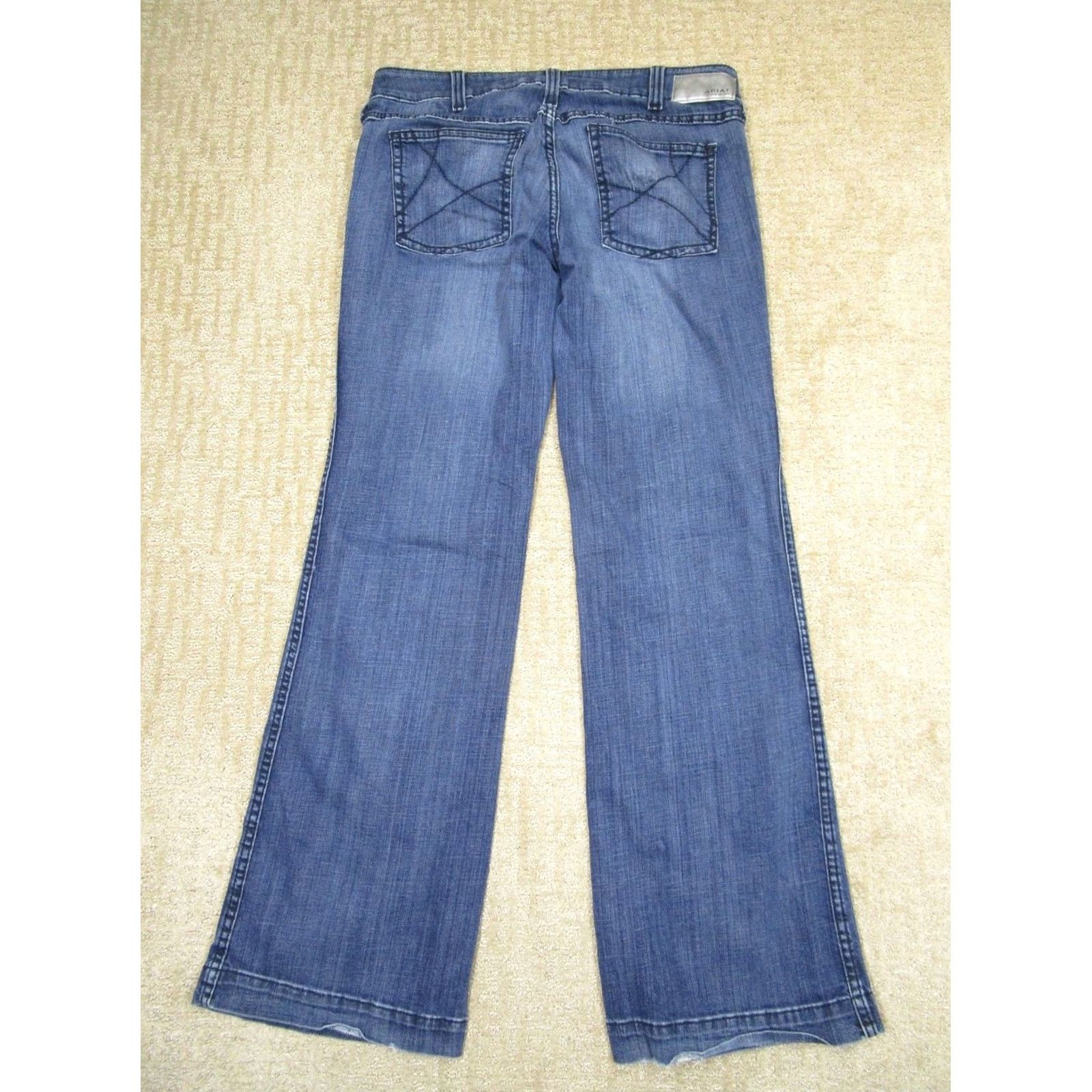 Ariat Ariat Jeans Bootcut Women 32 Tall Blue Dark Wash 5-Pocket Denim Stretch Cowgirl Pants Linked Logo Womens Jeans Size 24" / US 00 / IT 34 - 3 Thumbnail