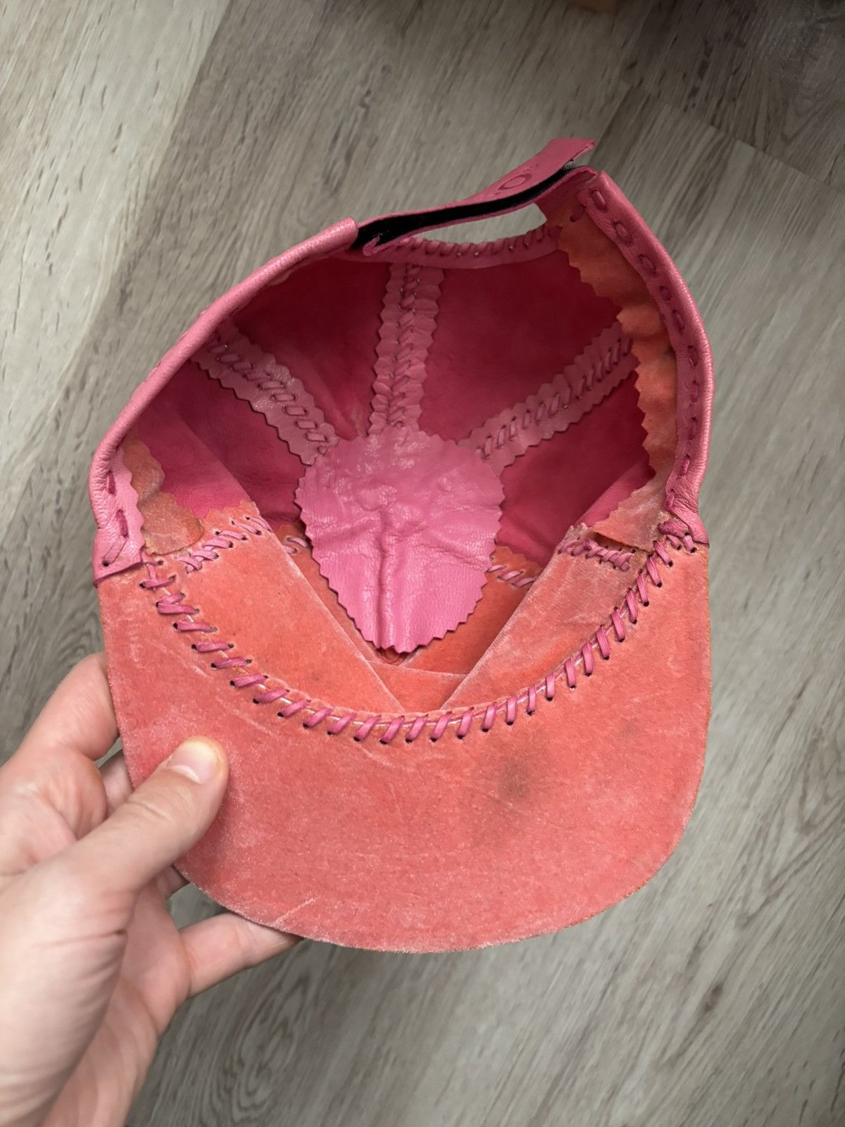 Other Pink Handmade Leather Cap Size ONE SIZE - 4 Thumbnail
