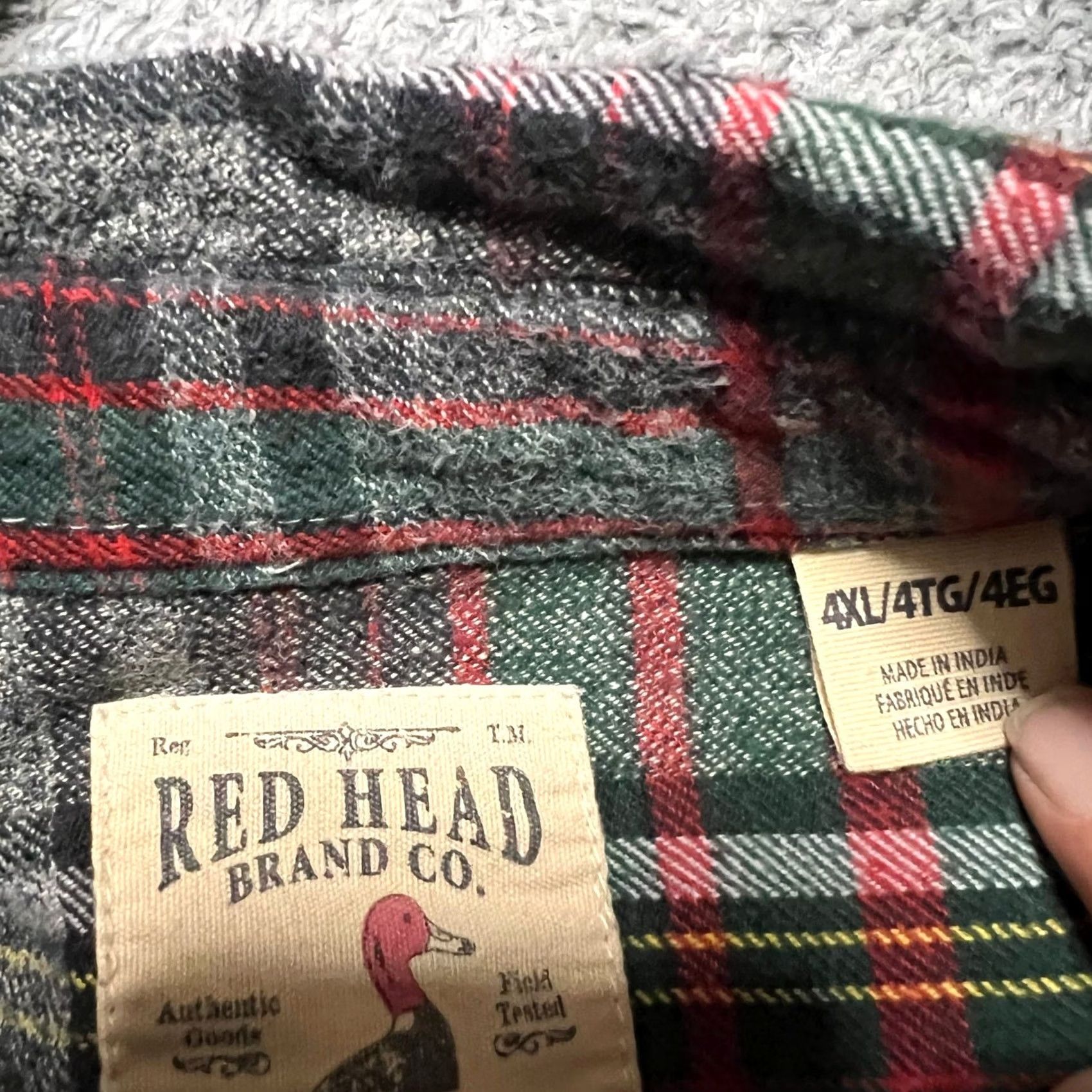 Vintage VINTAGE Red Head Flannel Shirt Mens 4XL Plaid Green Red Button Hunting Mens Size US XXL / EU 58 / 5 - 5 Thumbnail