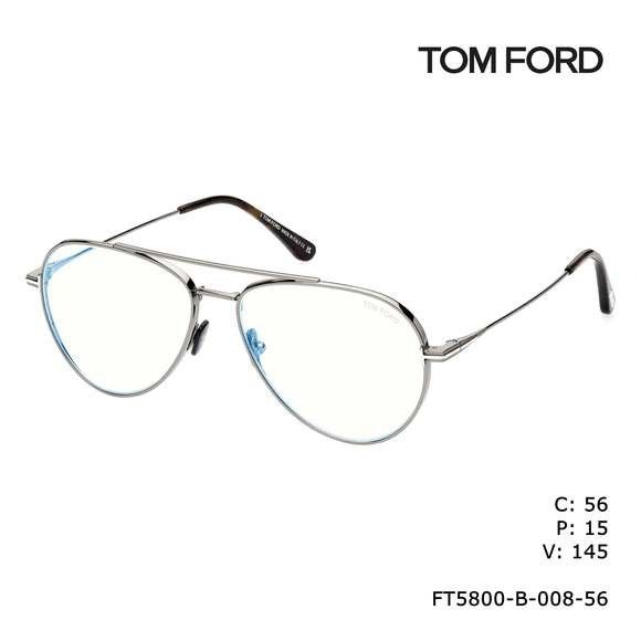 image of NWT Tom Ford Ft5800-B-008-56 56Mm Glasses in Silver, Men's