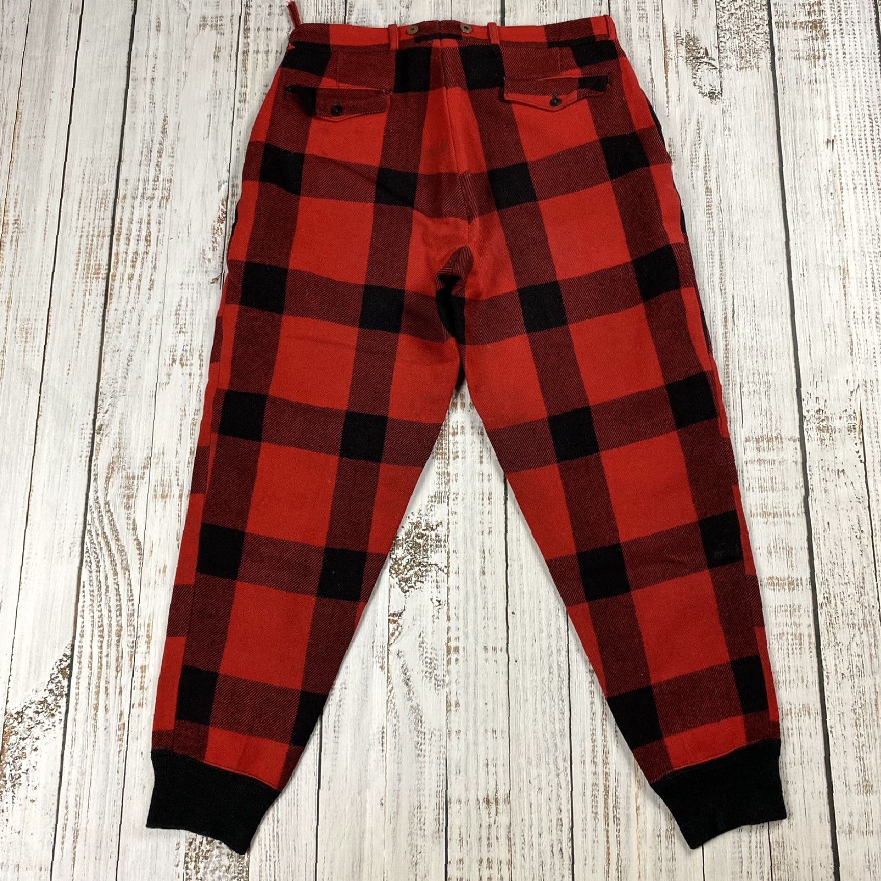 Vintage VINTAGE 70s WOOLRICH Buffalo Plaid Wool Ski Pants Red Black Size 36x31 Mens Size US 36 / EU 52 - 7 Thumbnail