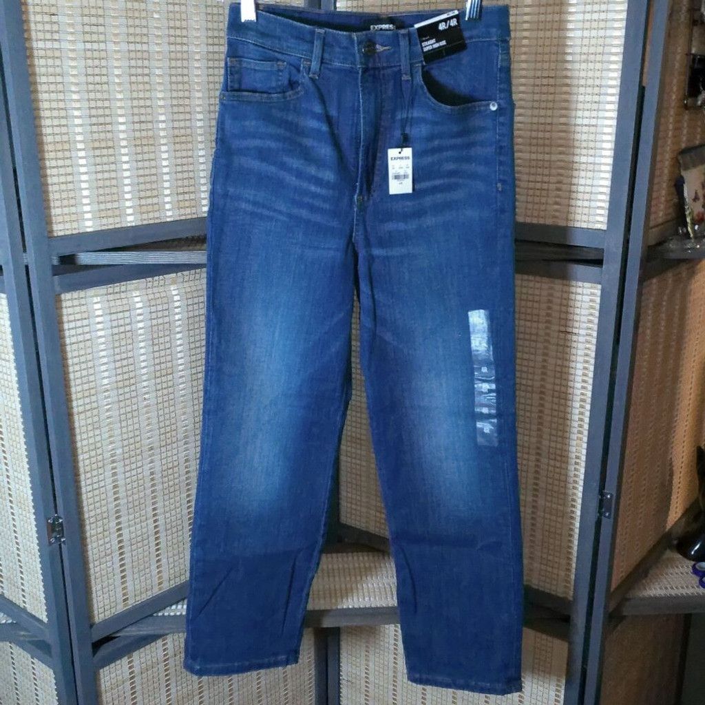 Express Express High Rise Straight Leg Jeans Size 27" / US 4 / IT 40 - 2 Thumbnail