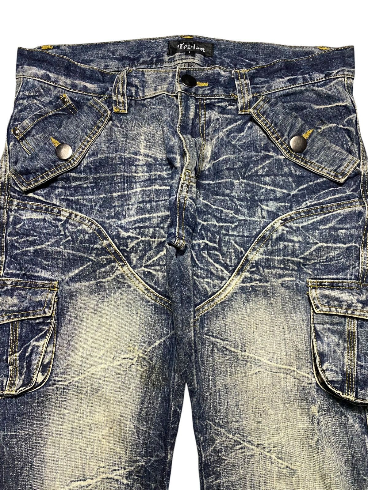 If Six Was Nine Vintage Japanese Brand Topism Tactical Flare Jeans Size US 33 - 3 Thumbnail