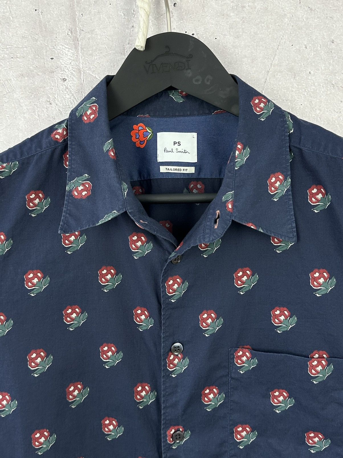 Designer × Paul Smith Paul Smith Tailored Fit Floral Cotton Long Sleeve Shirt Size US L / EU 52-54 / 3 - 3 Thumbnail