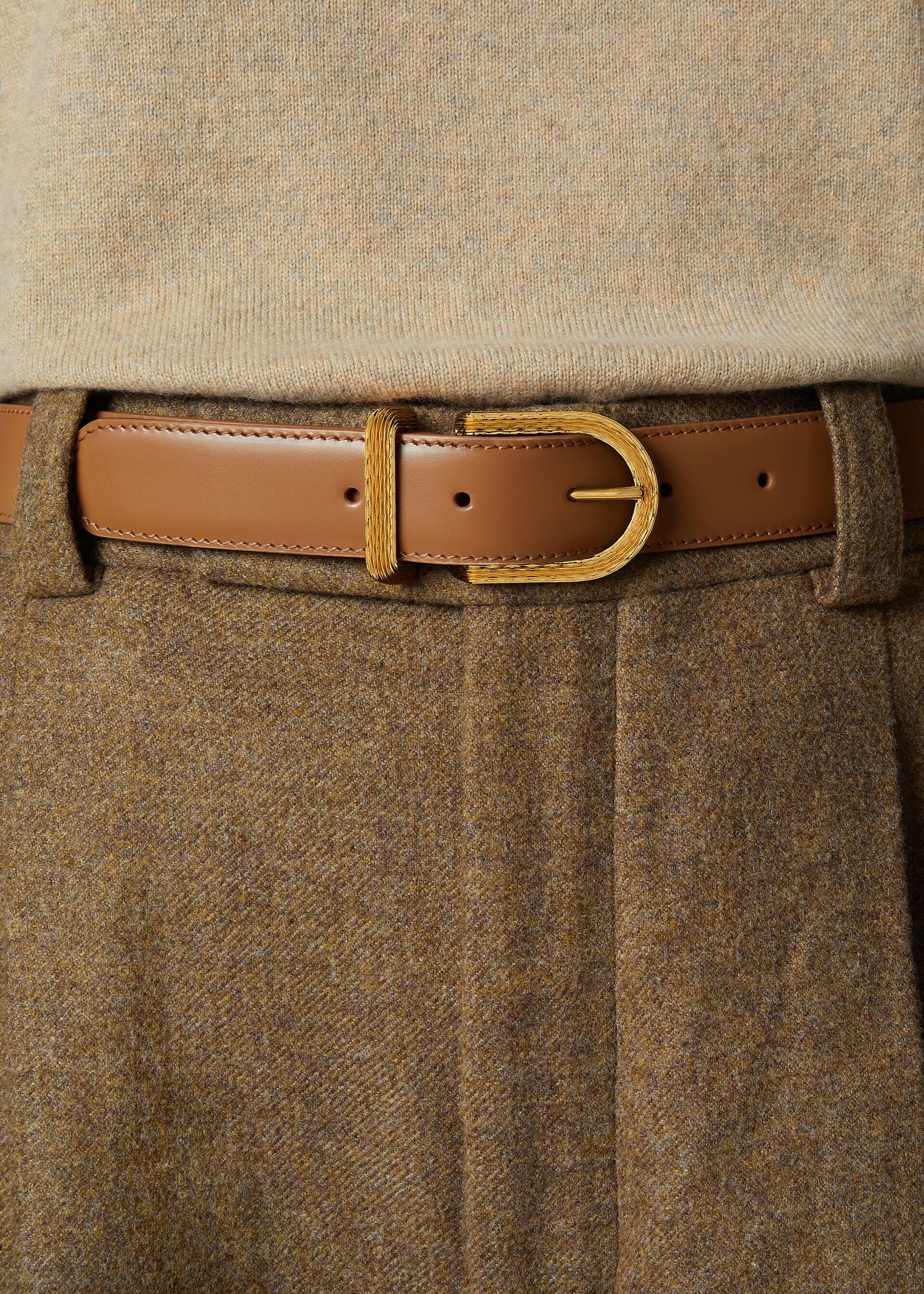 Loro Piana os11x0426 FAR1508 Size: OS / Inlay Belt in Vicuna/Sun Size ONE SIZE - 3 Thumbnail