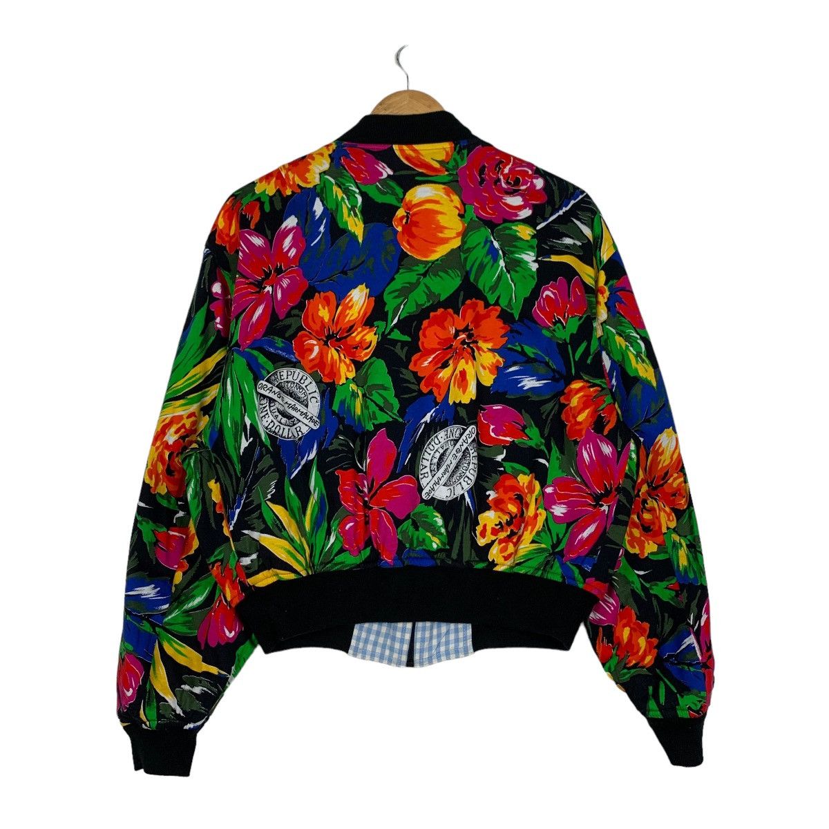 Vintage WORKS CLUB LOUNGE Florals Reversible Bomber Jacket #1137-C52 Size US S / EU 44-46 / 1 - 7 Thumbnail