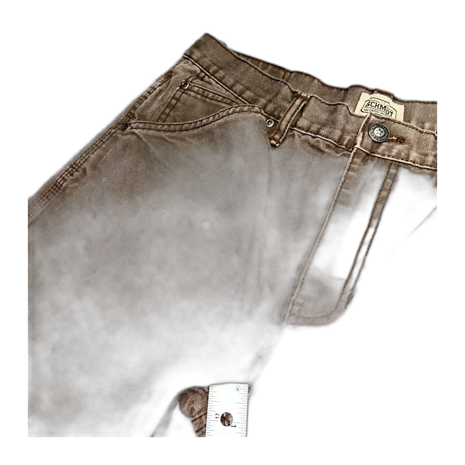 SCHMIDT Schmidt Workwear Canvas Carpenter Denim Jeans Brown Mens 34x Size US 34 / EU 50 - 3 Thumbnail