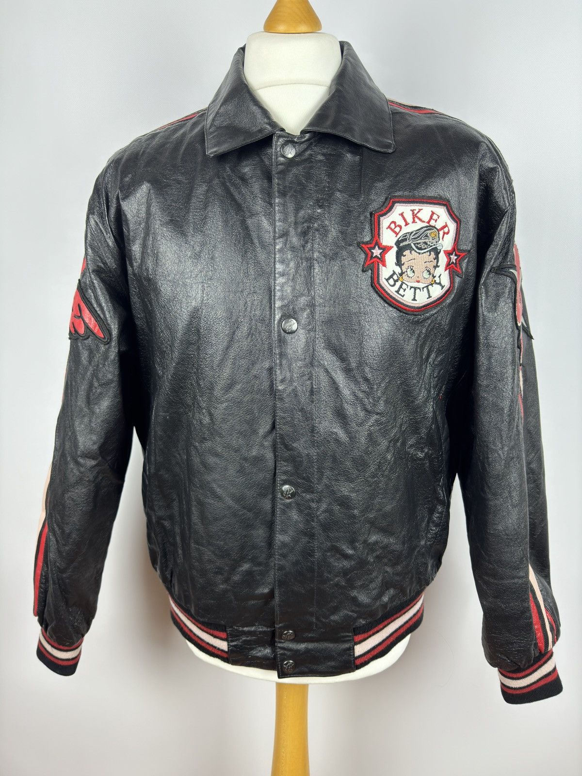Designer × Vintage Betty Boop Leather Bomber Jacket 90’s Size US L / EU 52-54 / 3 - 2 Thumbnail