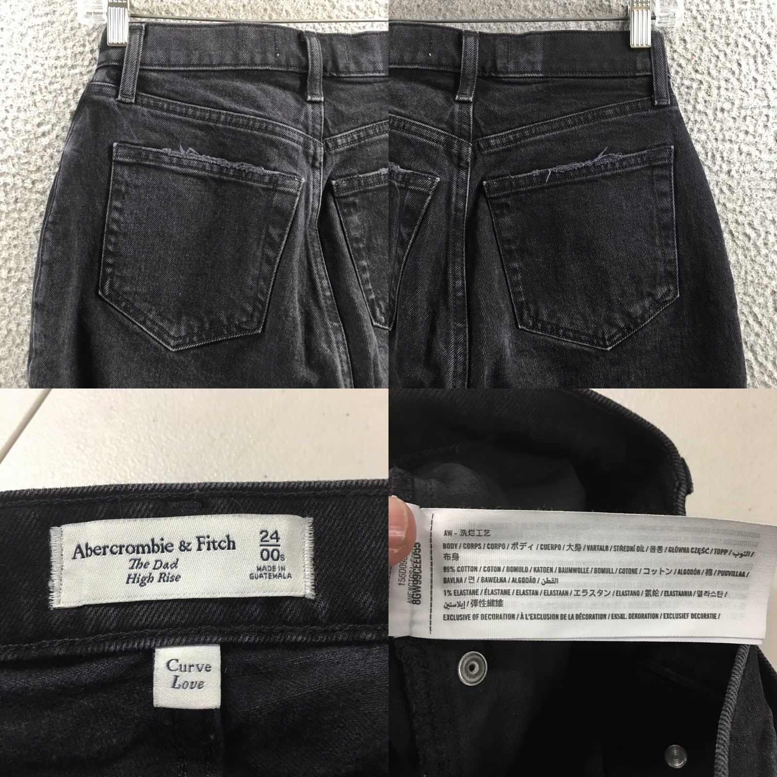 Abercrombie & Fitch Abercrombie & Fitch The Dad Jeans Womens Black Denim Zip 24/00s Size 42" / US 20 - 9 Thumbnail