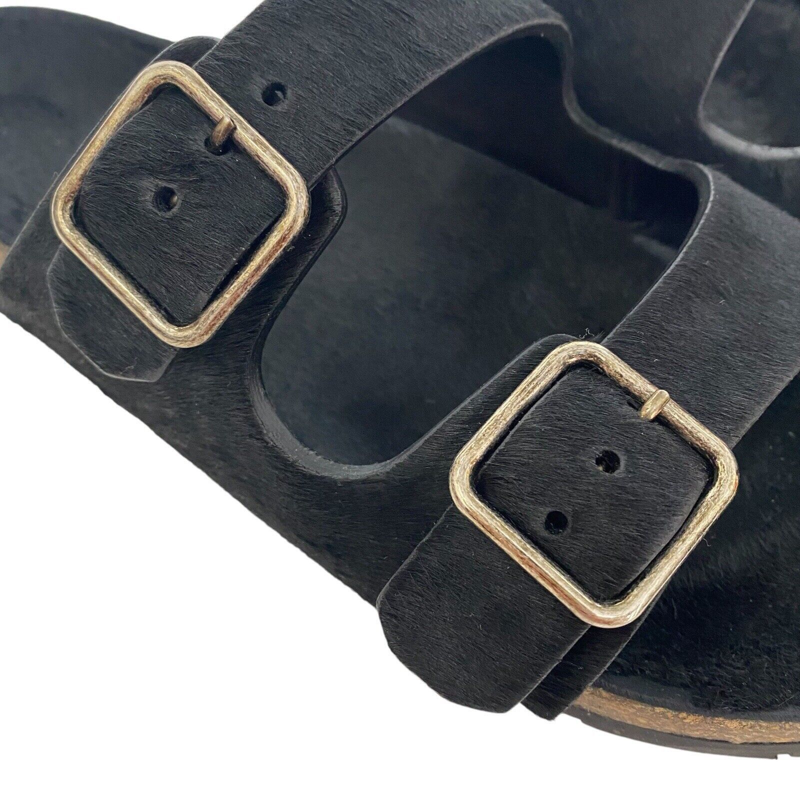 Saint Laurent Paris $795 Unisex Black Calf Hair Jimmy Sandal Slide EU 42 Size US 9 / EU 42 - 11 Thumbnail