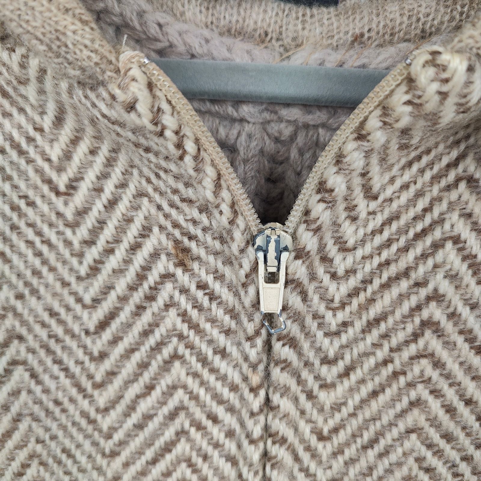Other Landau Icelandic Wool Sweater Womens Large Tan Herringbone Size L / US 10 / IT 46 - 3 Thumbnail