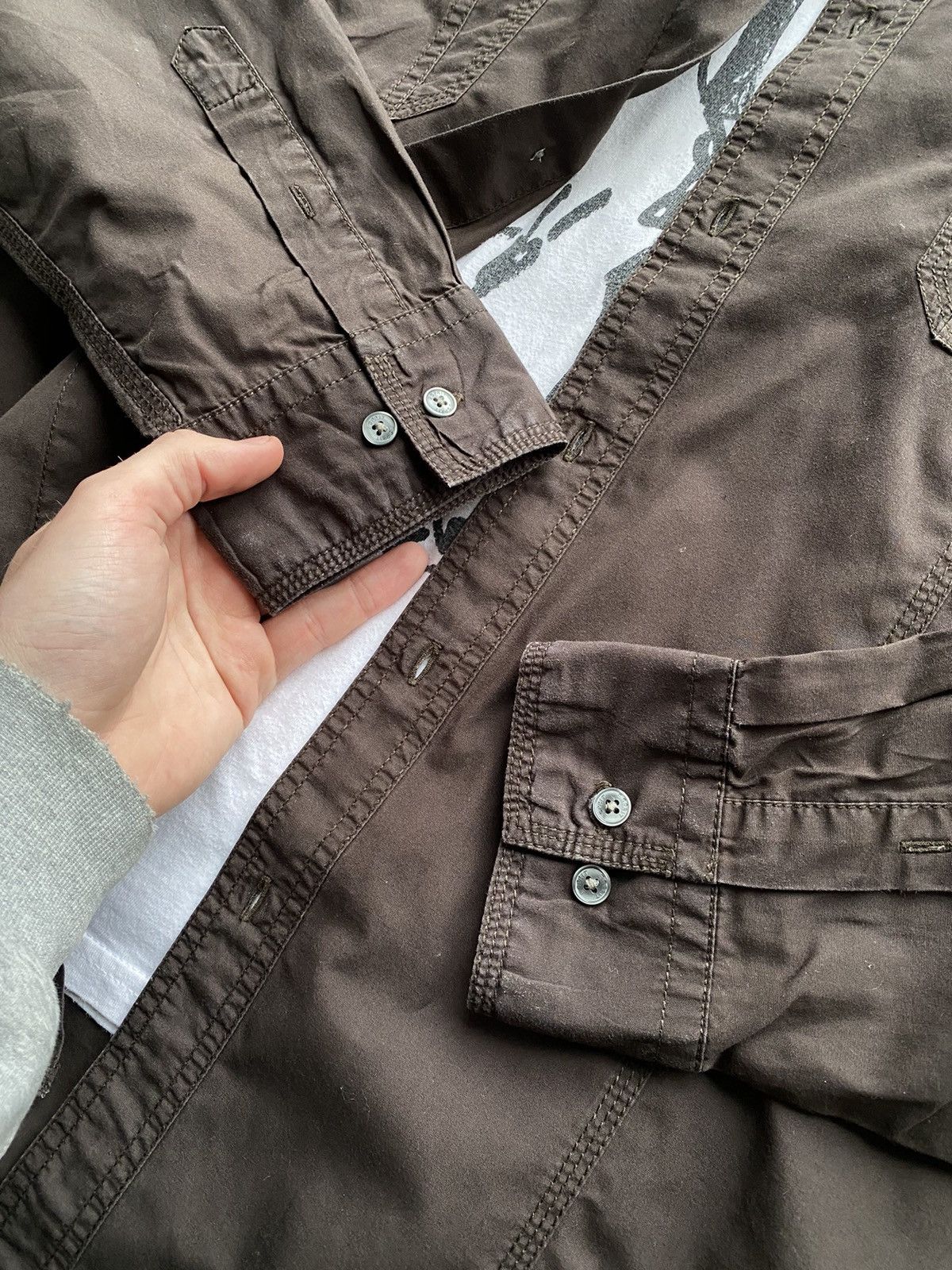 Esprit Vintage Esprit Military Brown Cotton Shirt Size US XXL / EU 58 / 5 - 5 Thumbnail
