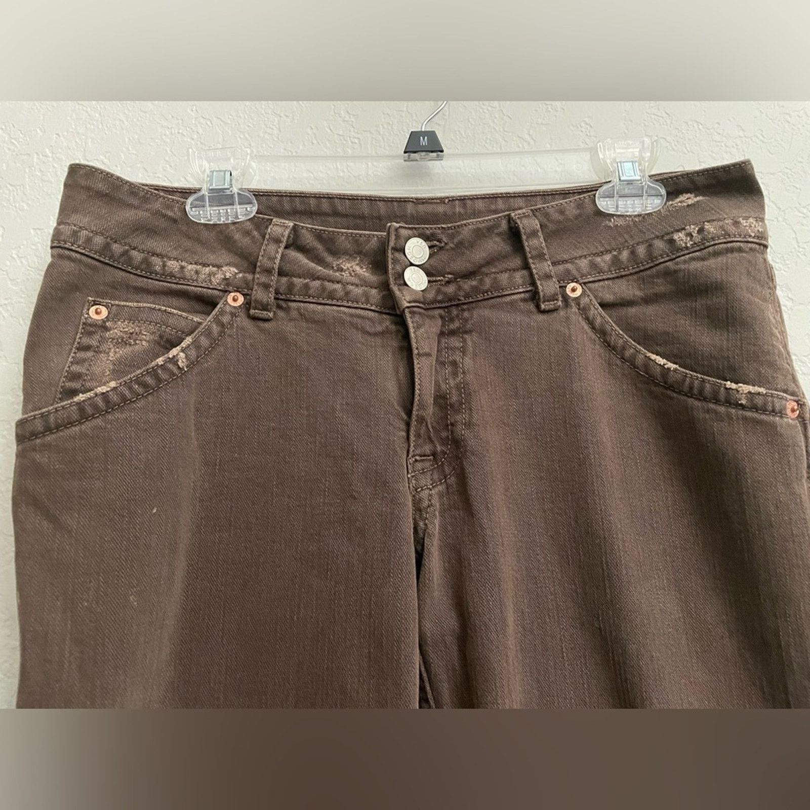 Hudson Hudson Jeans Brown Distressed Flared Jeans - size 31 Size 31" - 4 Thumbnail