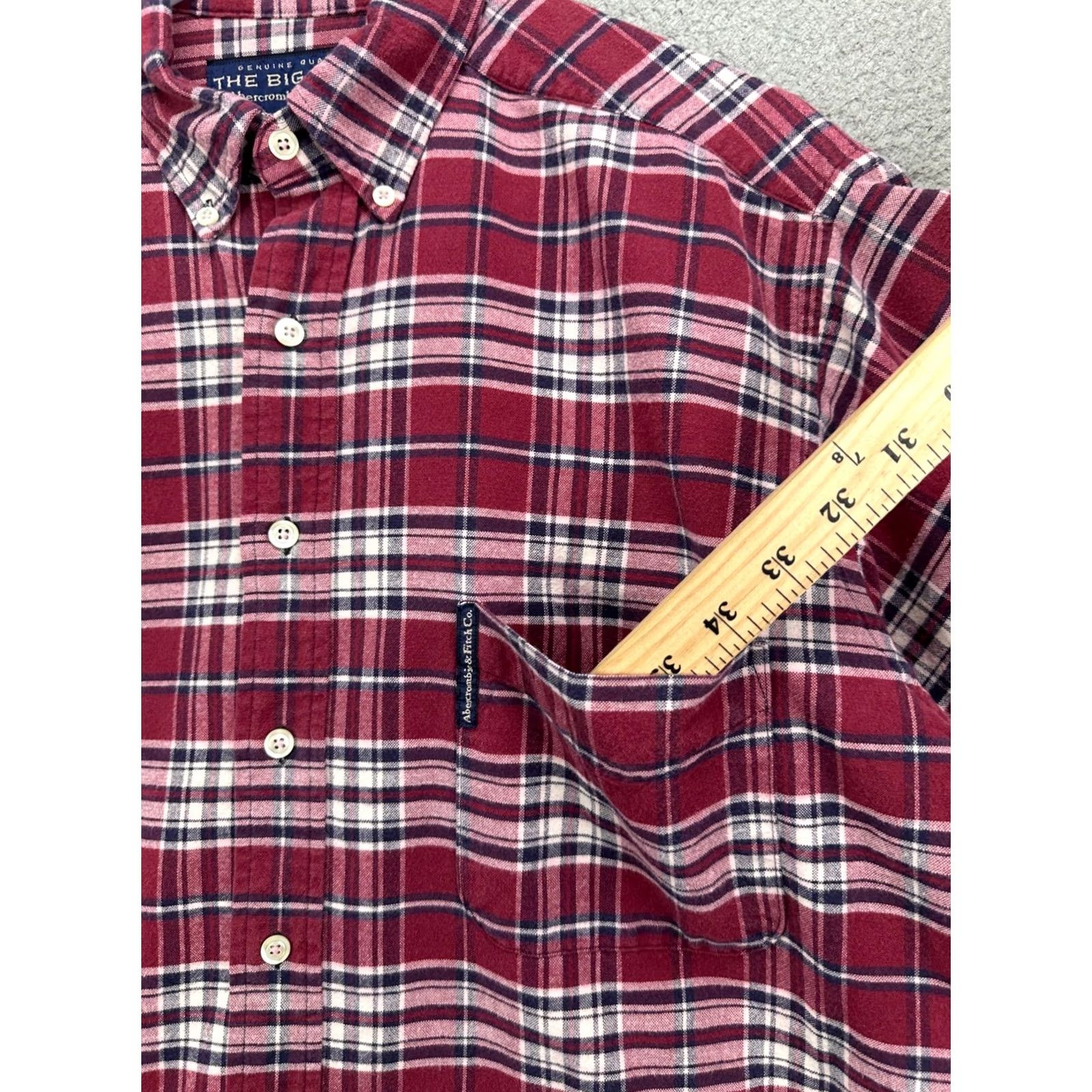 Abercrombie & Fitch Abercrombie Fitch Shirt Mens Medium Red Plaid The Big Shirt Oversized Flannel Size US M / EU 48-50 / 2 - 7 Thumbnail