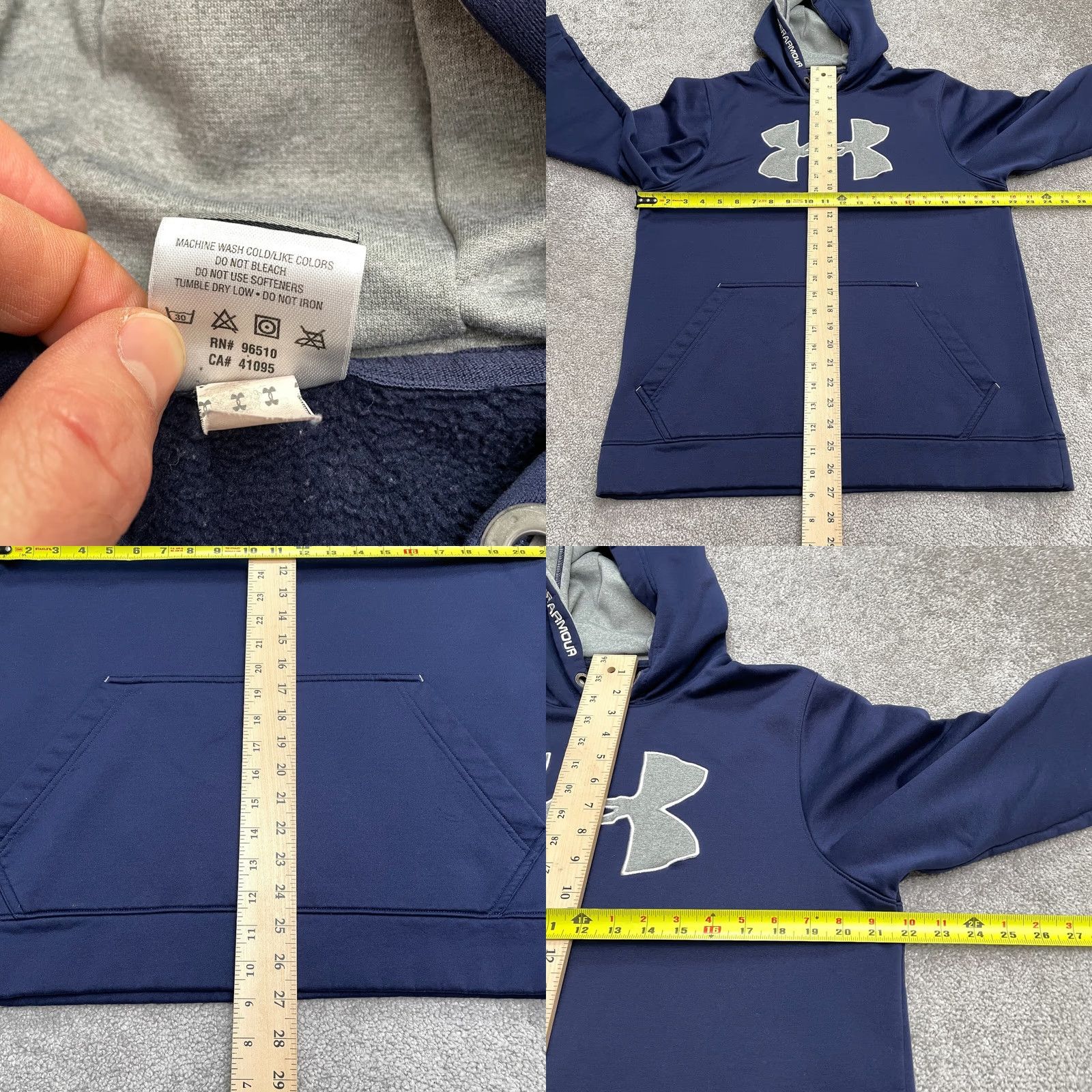Under Armour Under Armour Hoodie Pullover Sweatshirt Mens Large Navy Blue Graphic Active Size US L / EU 52-54 / 3 - 8 Thumbnail