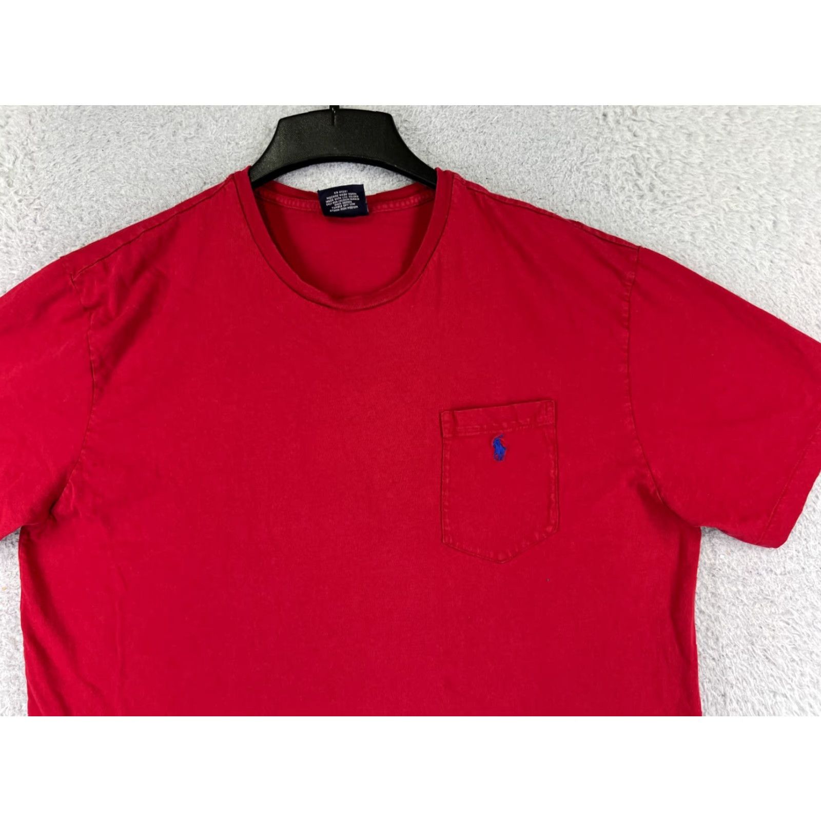 Ralph Lauren VINTAGE Ralph Lauren Shirt Mens Large Red Pony Crew Neck Short Sleeve Cotton Size US L / EU 52-54 / 3 - 4 Thumbnail