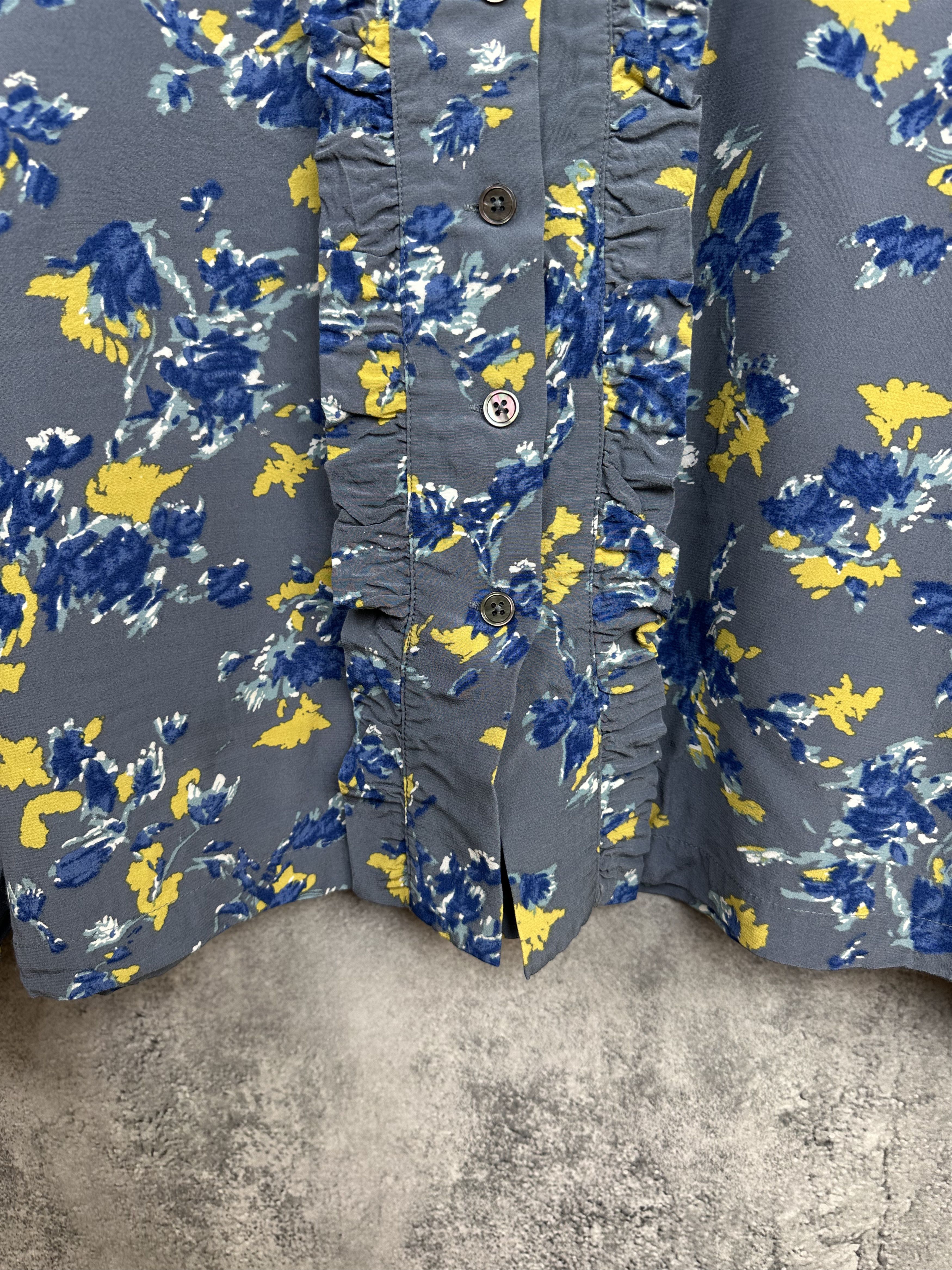 Other Toast Boho Floral Button Shirt Blouse Ruffle Front Viscose Size M / US 6-8 / IT 42-44 - 7 Thumbnail