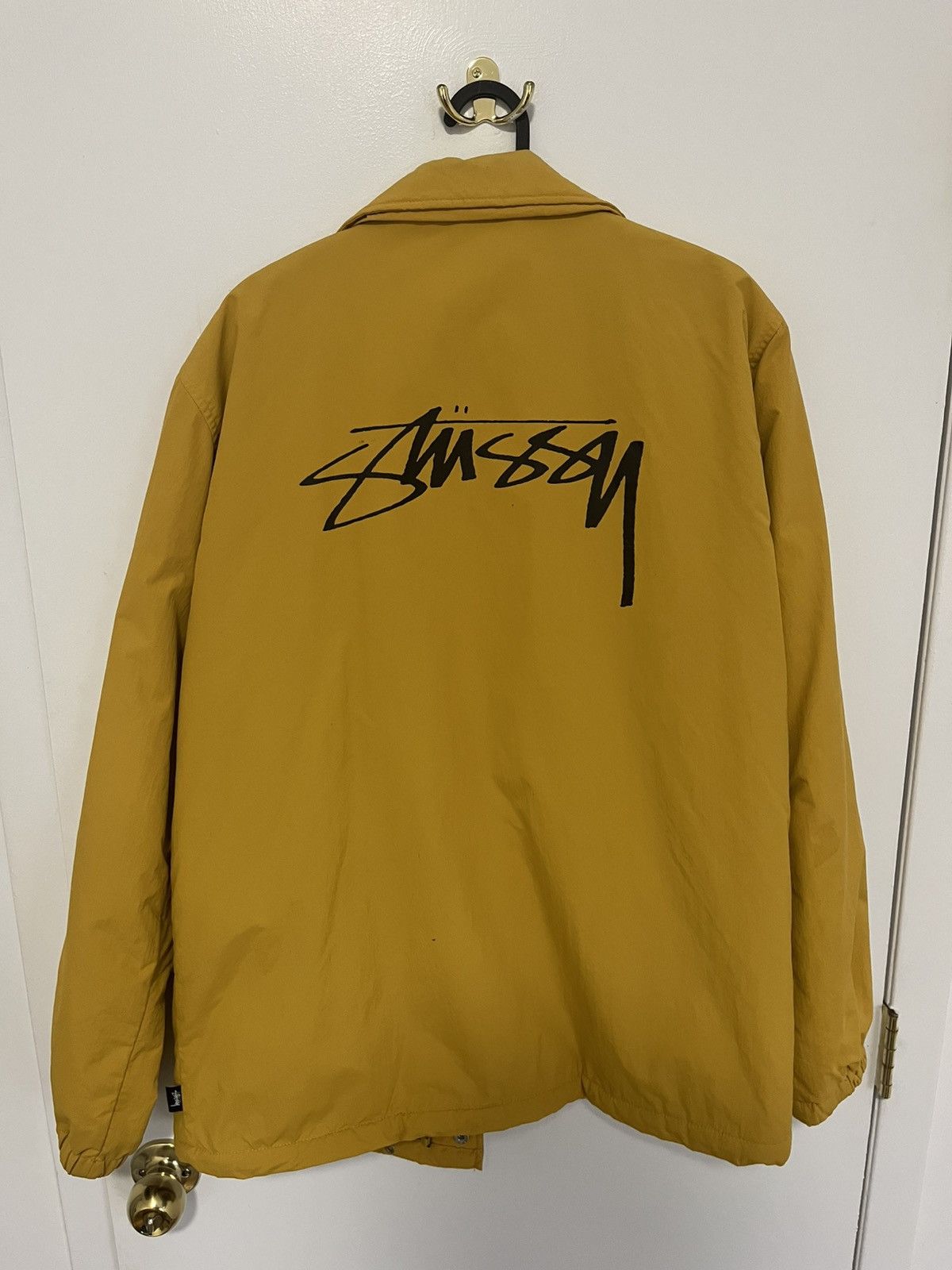 Stussy Stussy Faux Fur Lined Coach Jacket Coat Yellow Size Medium Size US M / EU 48-50 / 2 - 3 Thumbnail