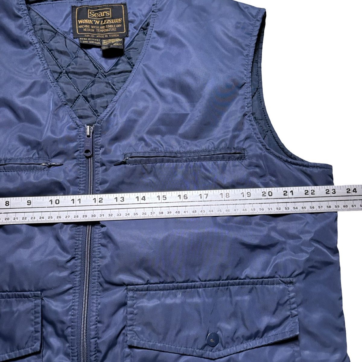 Sears Vintage Sears Work'N Leisure Navy Nylon Poly Vest Men's L Size US L / EU 52-54 / 3 - 4 Thumbnail