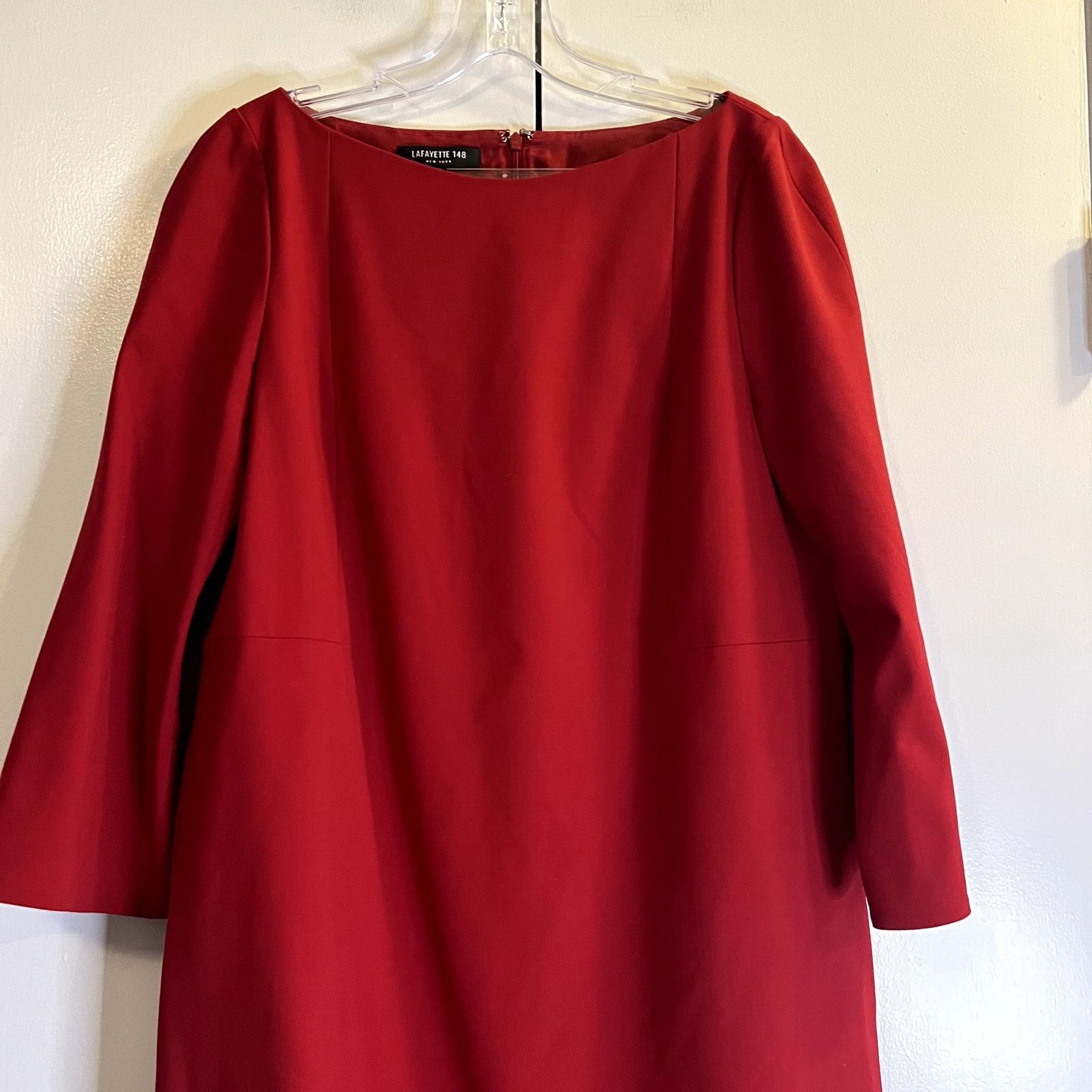 Lafayette 148 Lafayette 148 New York Shift Red Mini Dress Size M Size M / US 6-8 / IT 42-44 - 4 Thumbnail
