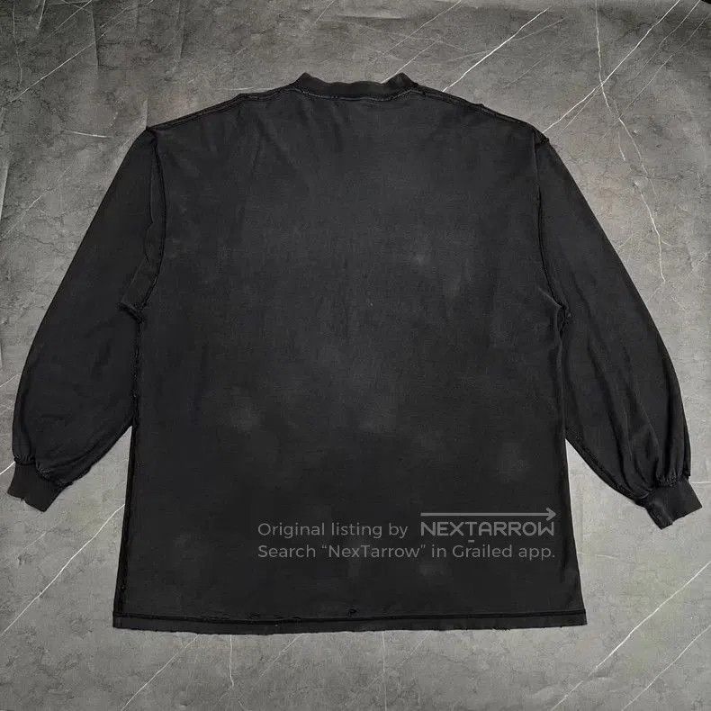 Balenciaga Balenciaga SS25 Distressed Logo Longsleeve. Size US S / EU 44-46 / 1 - 2 Thumbnail
