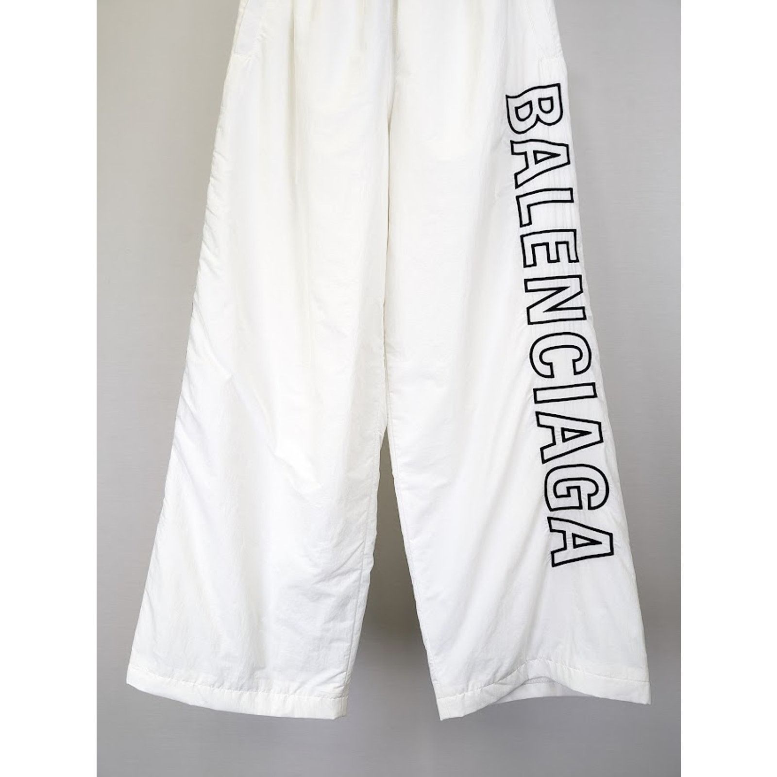 Balenciaga o1rshd1 Light Track Nylon Tracksuit Pants in White Size US 34 / EU 50 - 4 Thumbnail