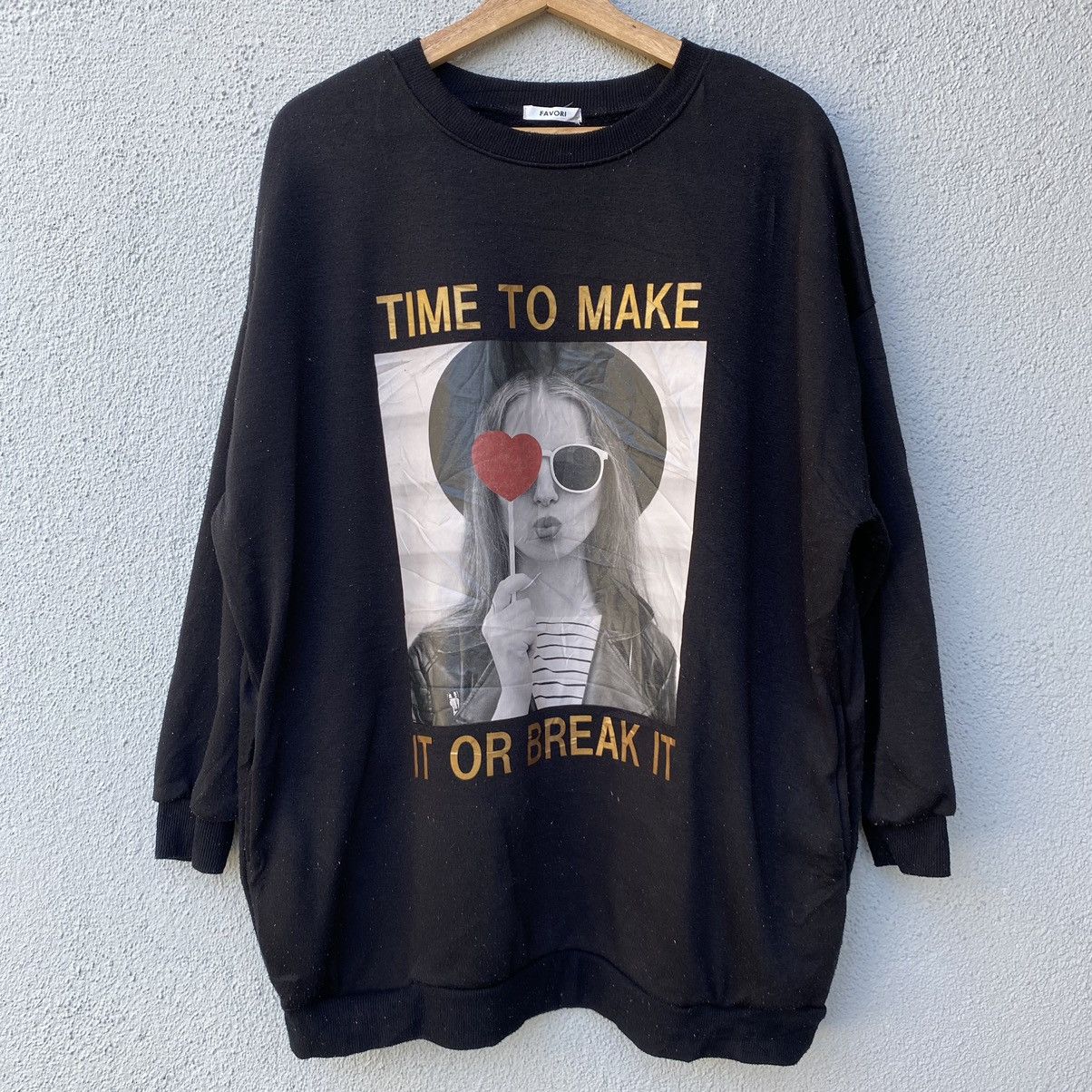 image of Big Picture Black Baggy Sweatshirt, Women's (Size 2XL)