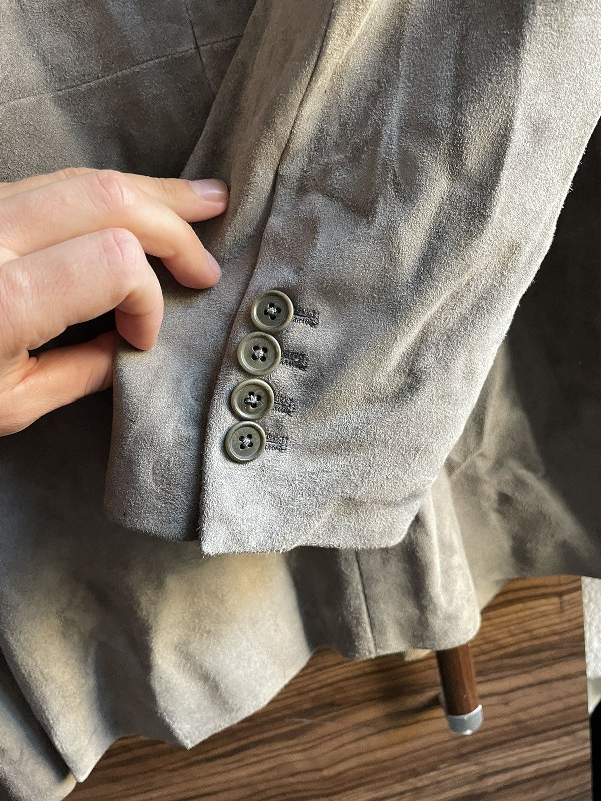 John Varvatos John Varvatos Sheepskin Suede Button-Front Jacket $1115 Size US L / EU 52-54 / 3 - 9 Thumbnail