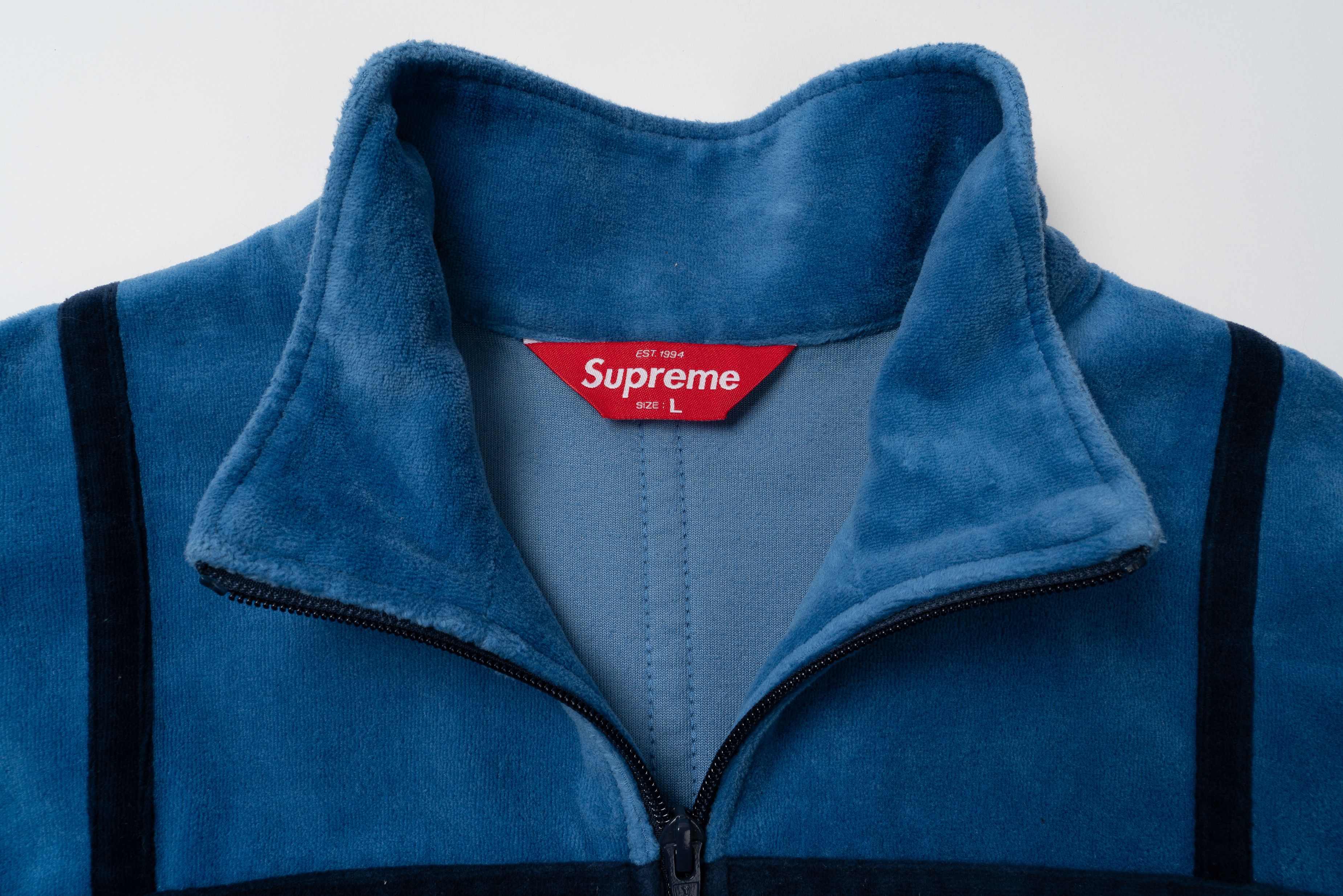 Supreme 🔵SUPREME Grid Taping Velour Jacket and Sweat pant outfit Size 50R - 4 Thumbnail