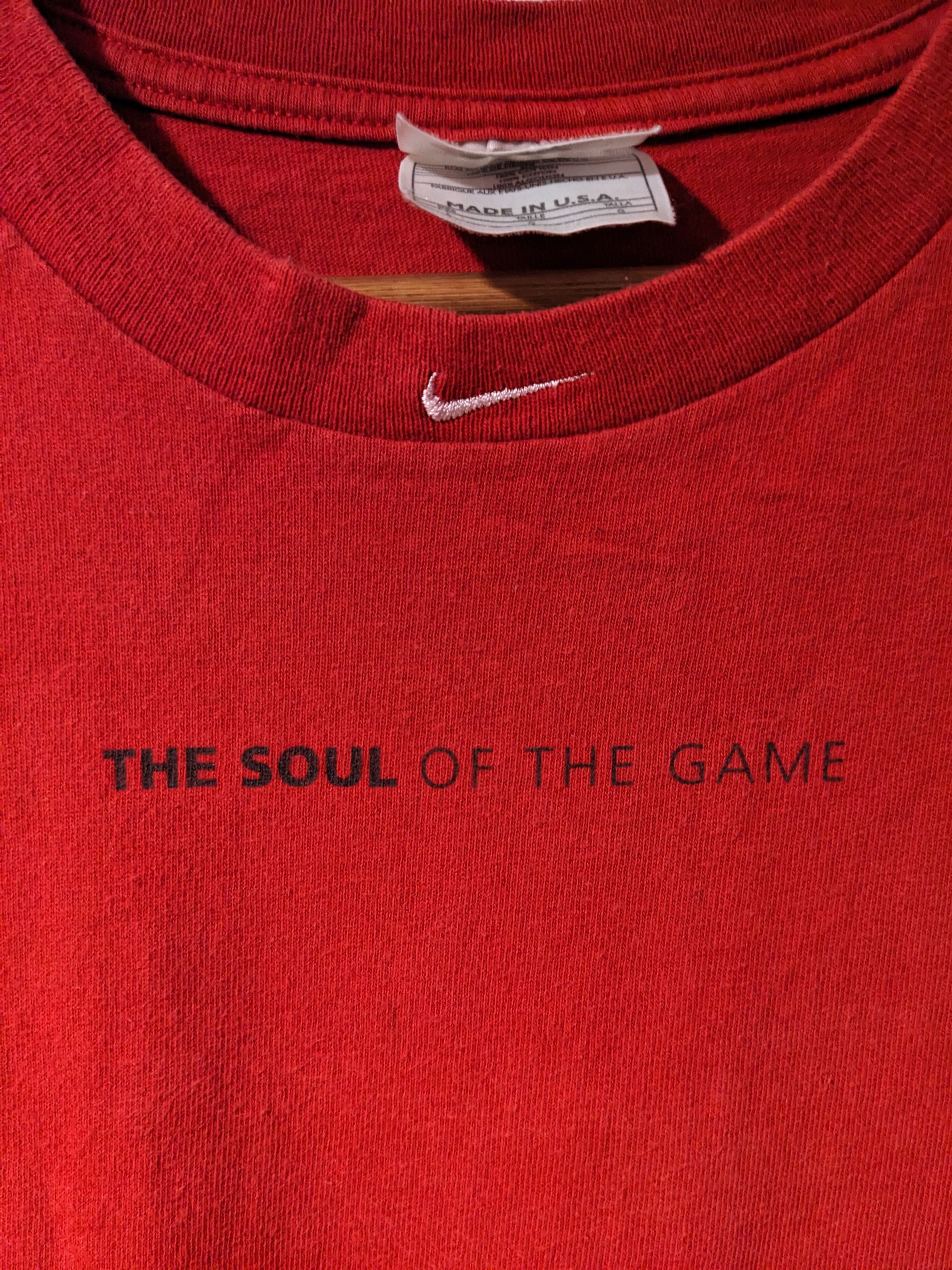 Nike × Vintage Vintage 90s Nike The Soul of the Game Swoosh T-Shirt Size US L / EU 52-54 / 3 - 4 Thumbnail