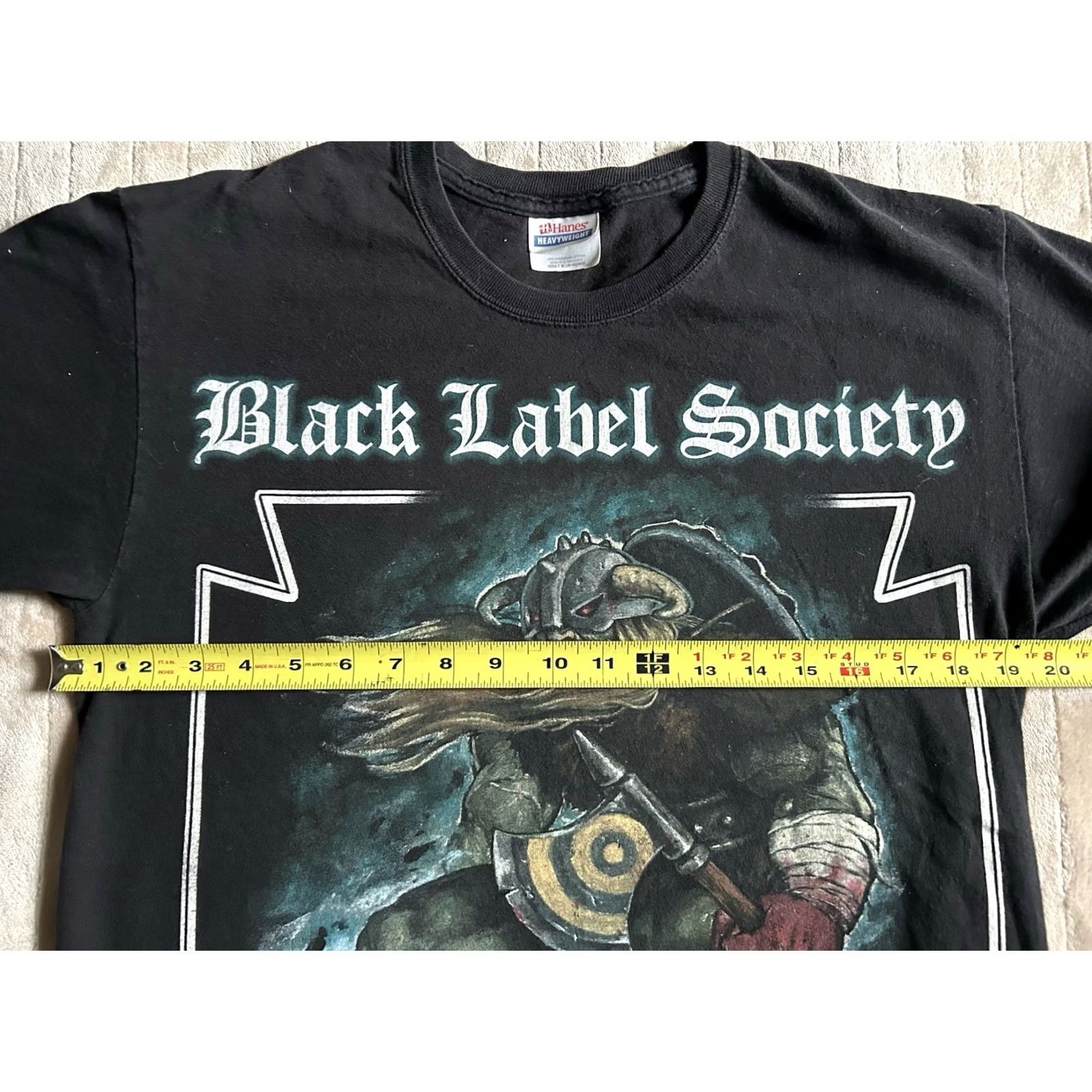 Vintage VINTAGE Black Label Society Men’s T-Shirt Viking Graphic “SDMF” 90s Black M Mens Short Sleeve Solid Size US M / EU 48-50 / 2 - 7 Thumbnail