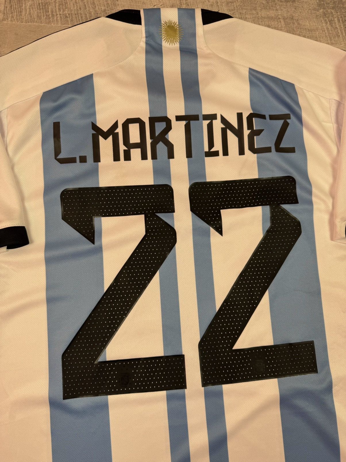 Adidas Argentina Home World Cup 2022 - LAUTARO MARTINEZ #22 Size US XXL / EU 58 / 5 - 7 Thumbnail